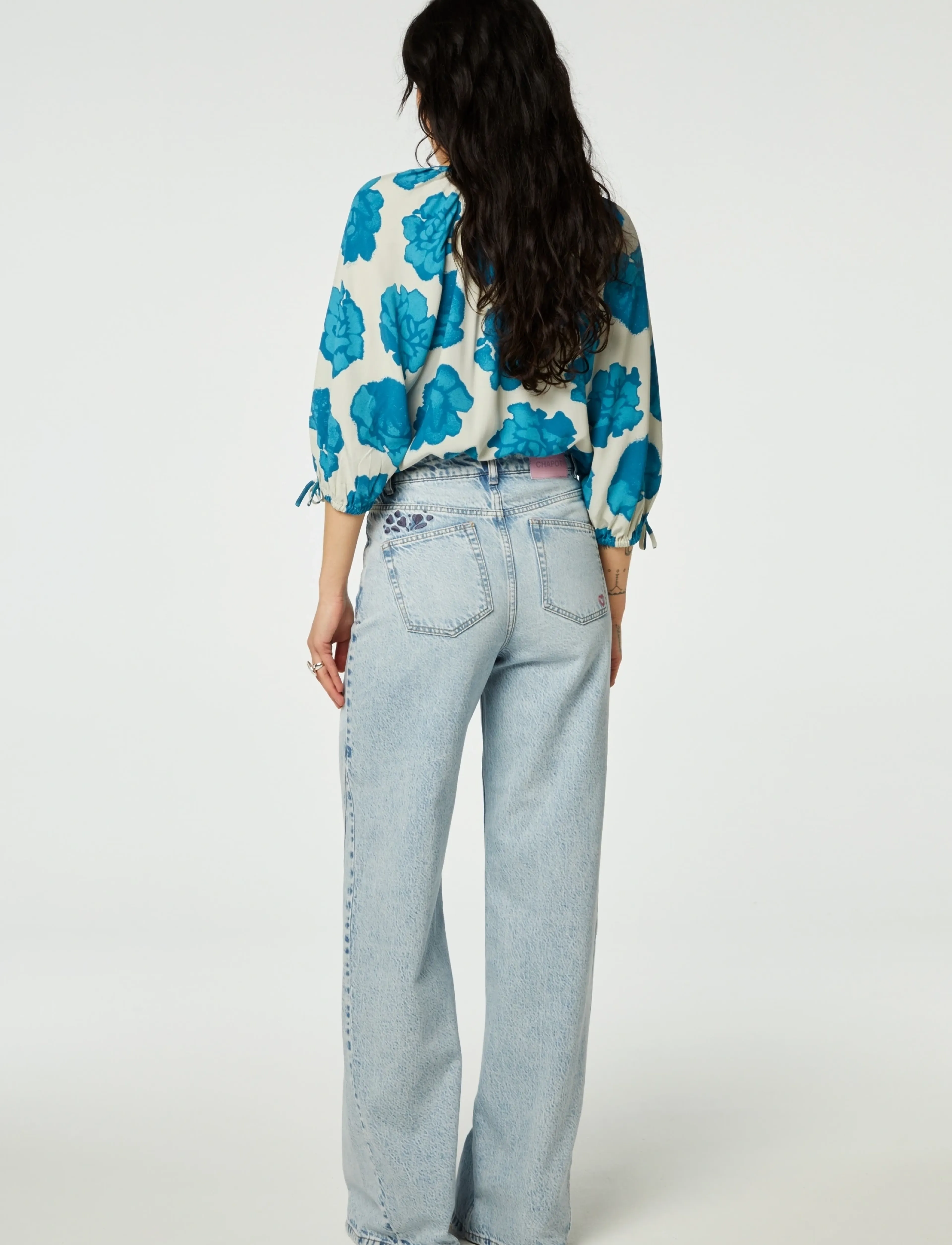 Fabienne Chapot - Cooper - short-sleeved blouses - azure blue/cream whi - 2