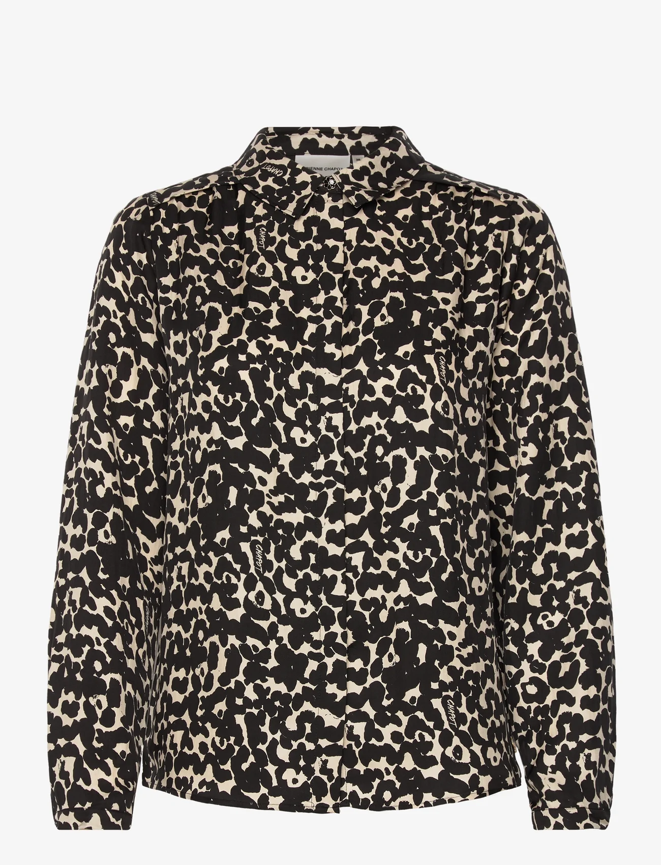Fabienne Chapot - Sunrise Blouse - long-sleeved blouses - black/oat melange - 0
