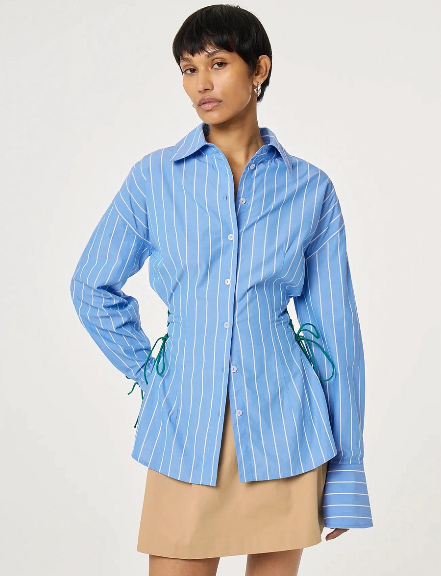 Fabienne Chapot - Indra Blouse - long-sleeved shirts - marina blue/cosy white - 2