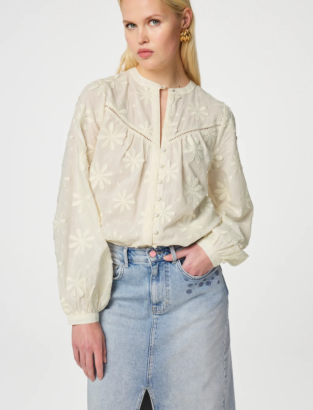 Fabienne Chapot - Fiore Blouse - long sleeved blouses - warm white - 0
