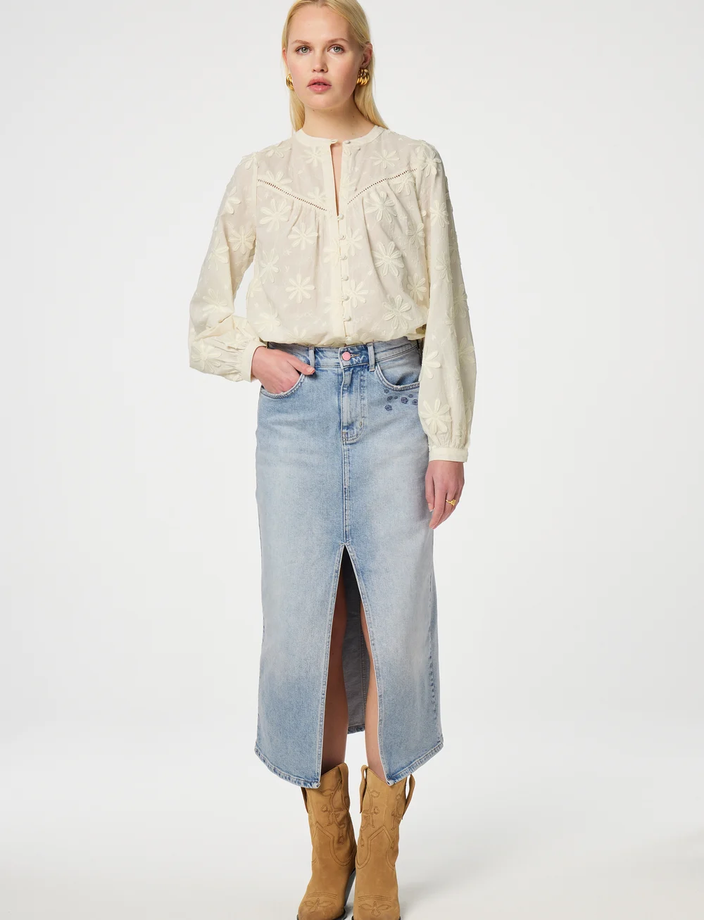 Fabienne Chapot - Fiore Blouse - long sleeved blouses - warm white - 3