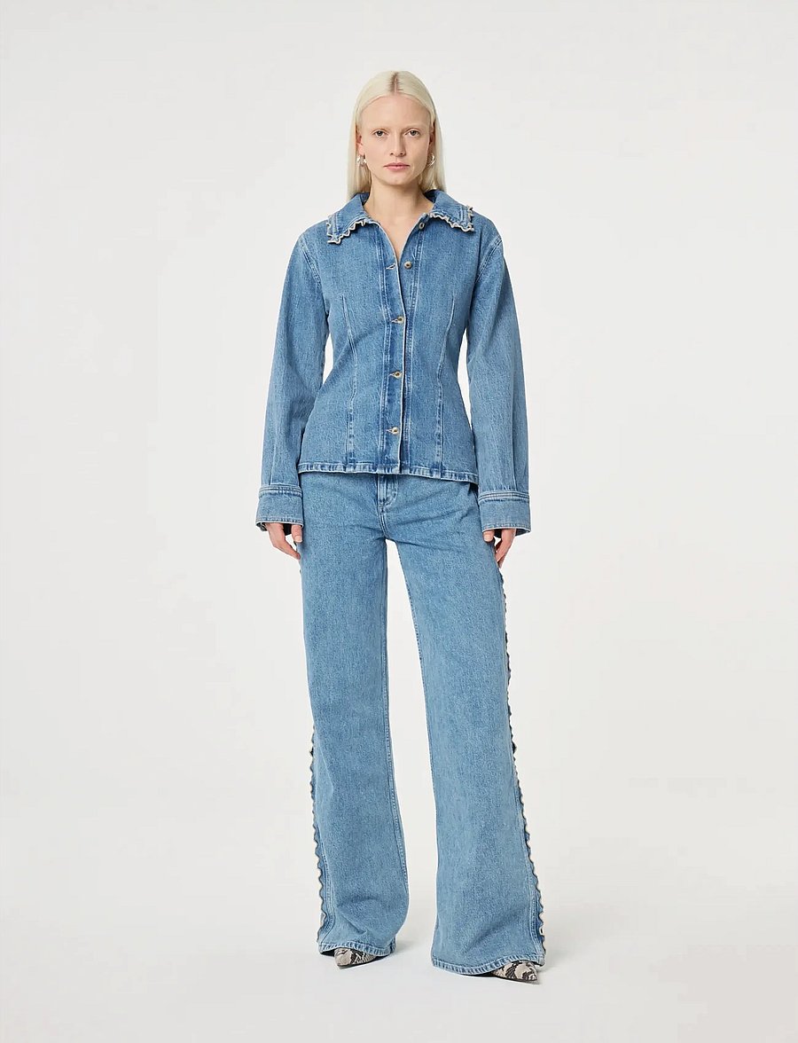 Fabienne Chapot - Inda Blouse - denim shirts - mid blue - 0
