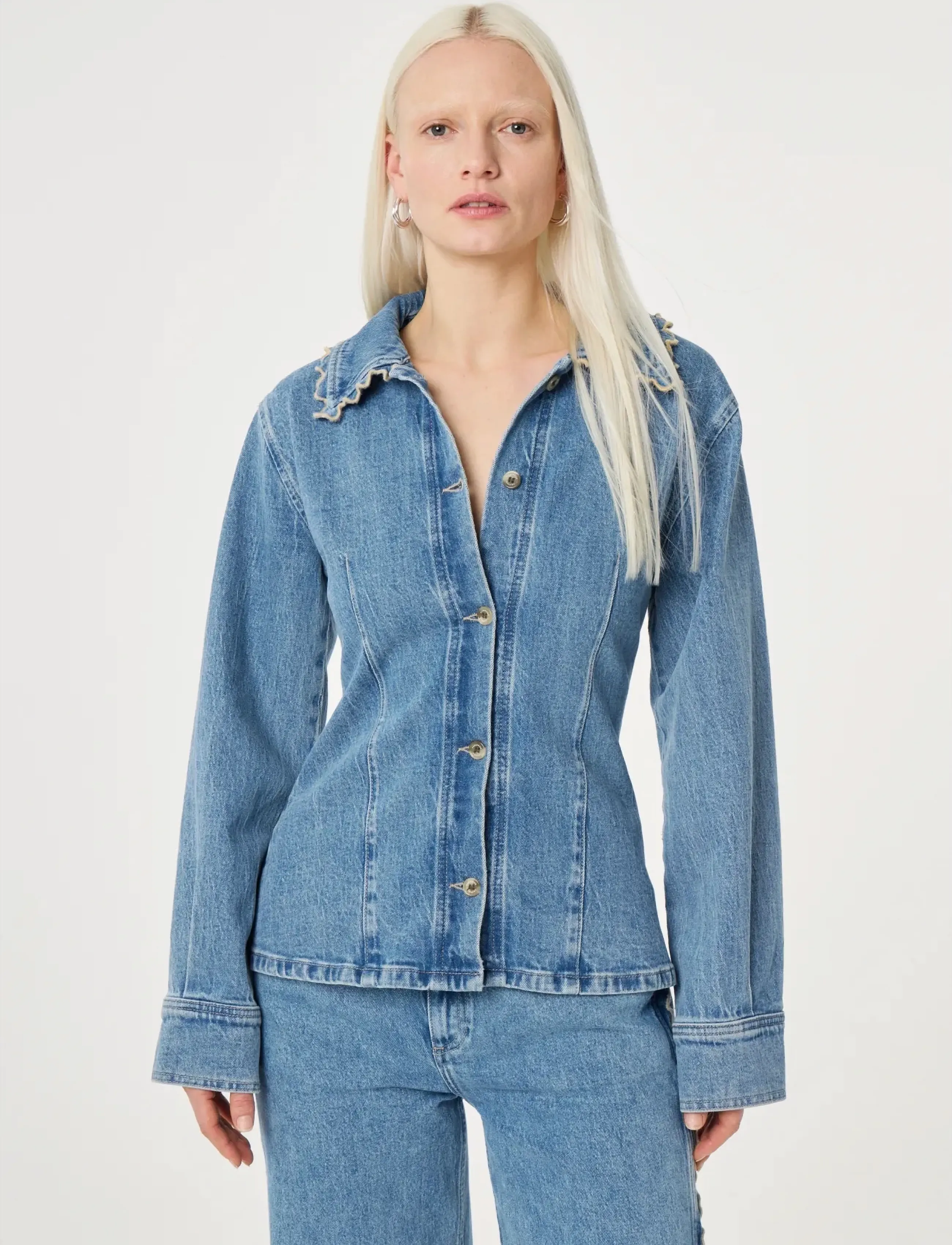Fabienne Chapot - Inda Blouse - denim shirts - mid blue - 2