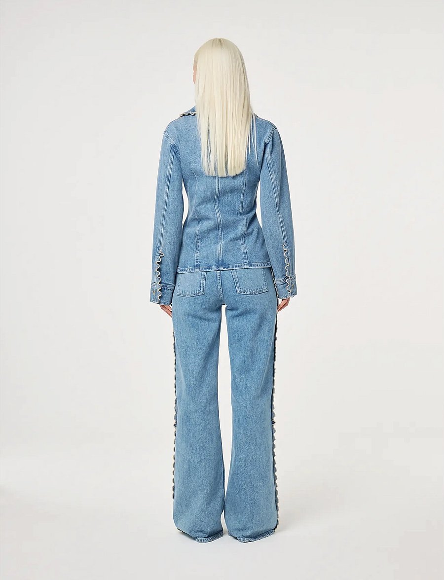 Fabienne Chapot - Inda Blouse - denim shirts - mid blue - 3
