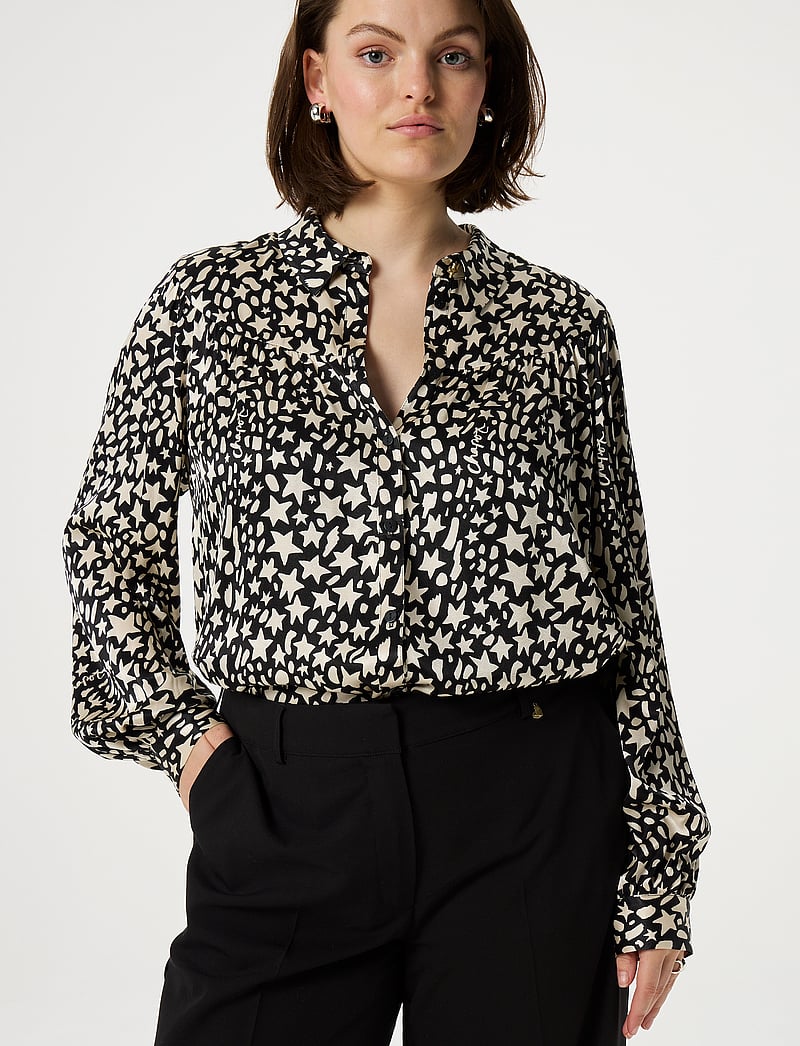 Fabienne Chapot - Nina Blouse - pikkade varrukatega särgid - black/creme brulee - 0