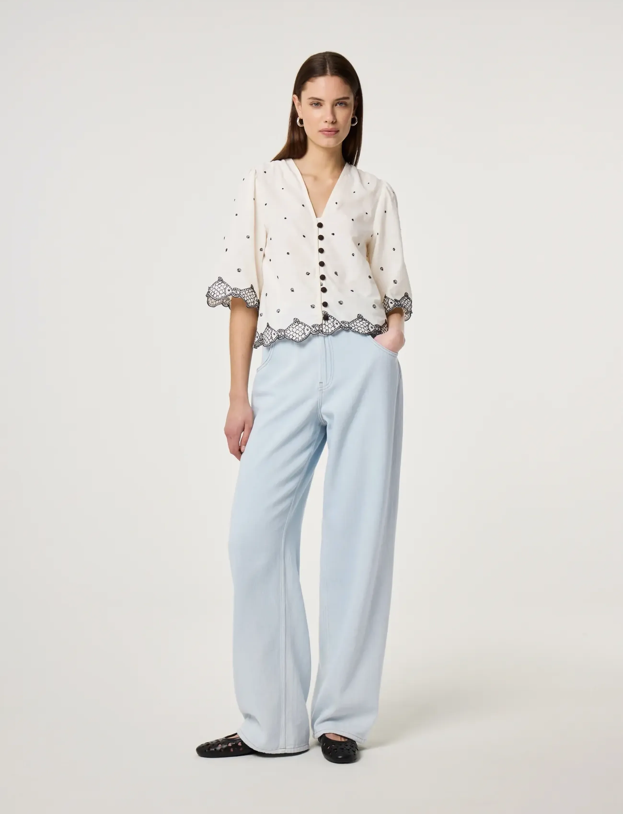 Fabienne Chapot Tylera Blouse, 38, White, Bluser > Kortærmede, Dame
