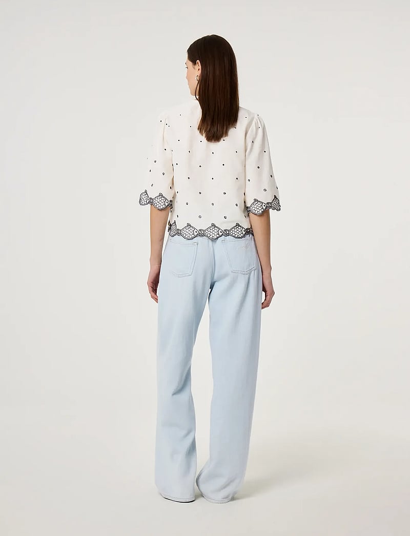Fabienne Chapot - Tylera Blouse - kortärmade blusar - cosy white/black - 3