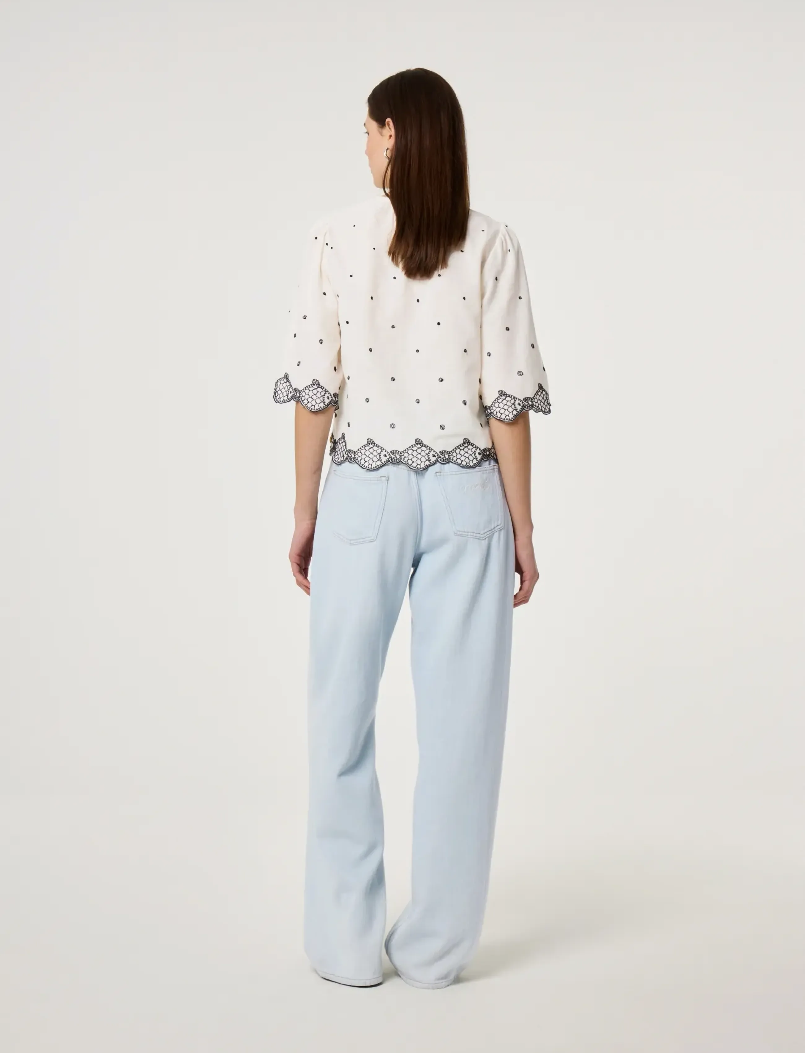 Fabienne Chapot - Tylera Blouse - kortärmade blusar - cosy white/black - 3