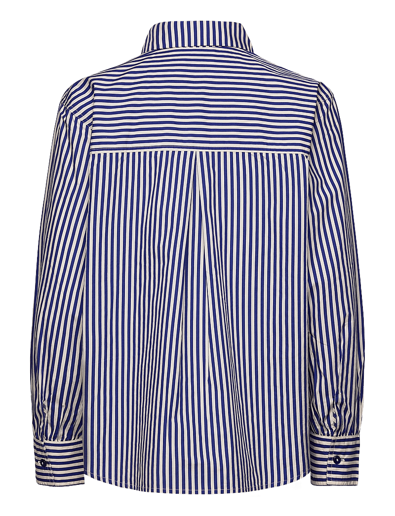 Fabienne Chapot - Alex Heart Blouse - long-sleeved shirts - cosy white/royal cobalt - 2