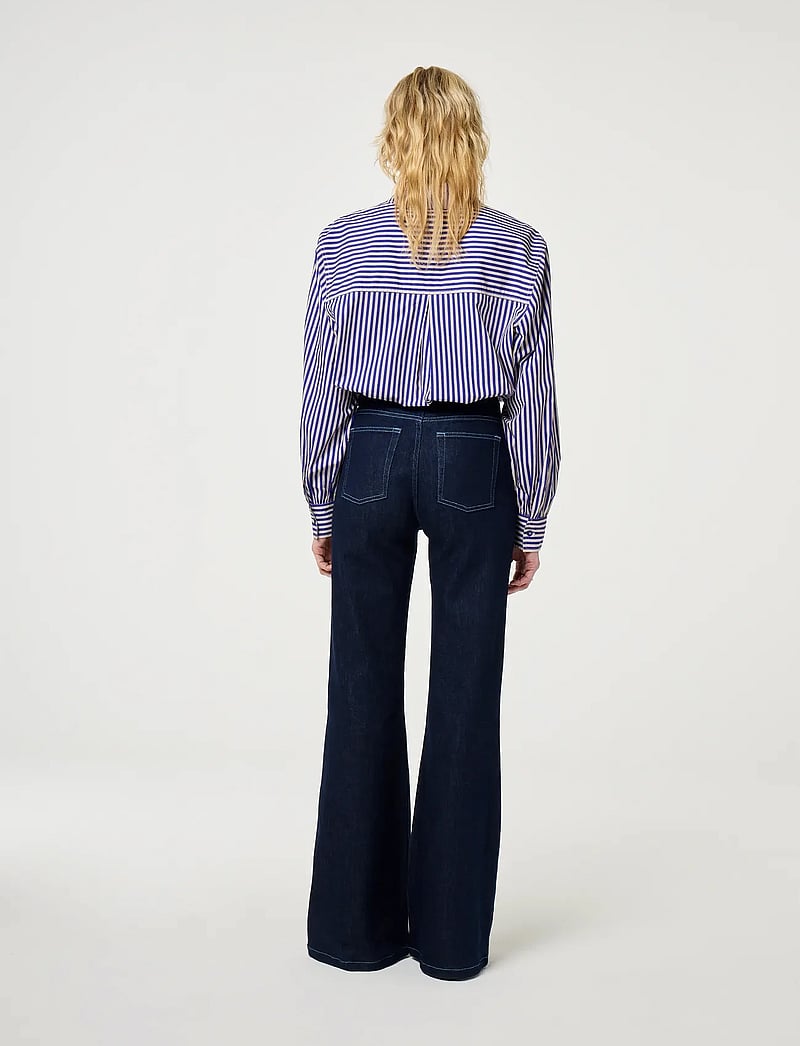 Fabienne Chapot - Alex Heart Blouse - long-sleeved shirts - cosy white/royal cobalt - 4