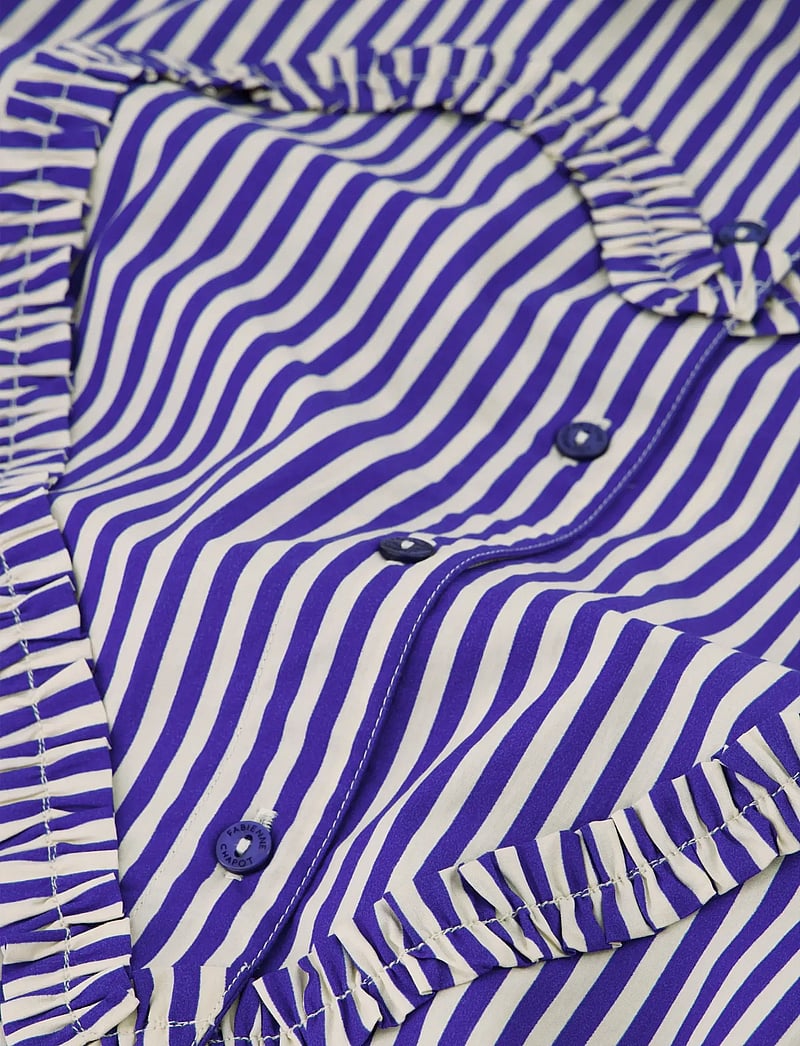 Fabienne Chapot - Alex Heart Blouse - long-sleeved shirts - cosy white/royal cobalt - 5