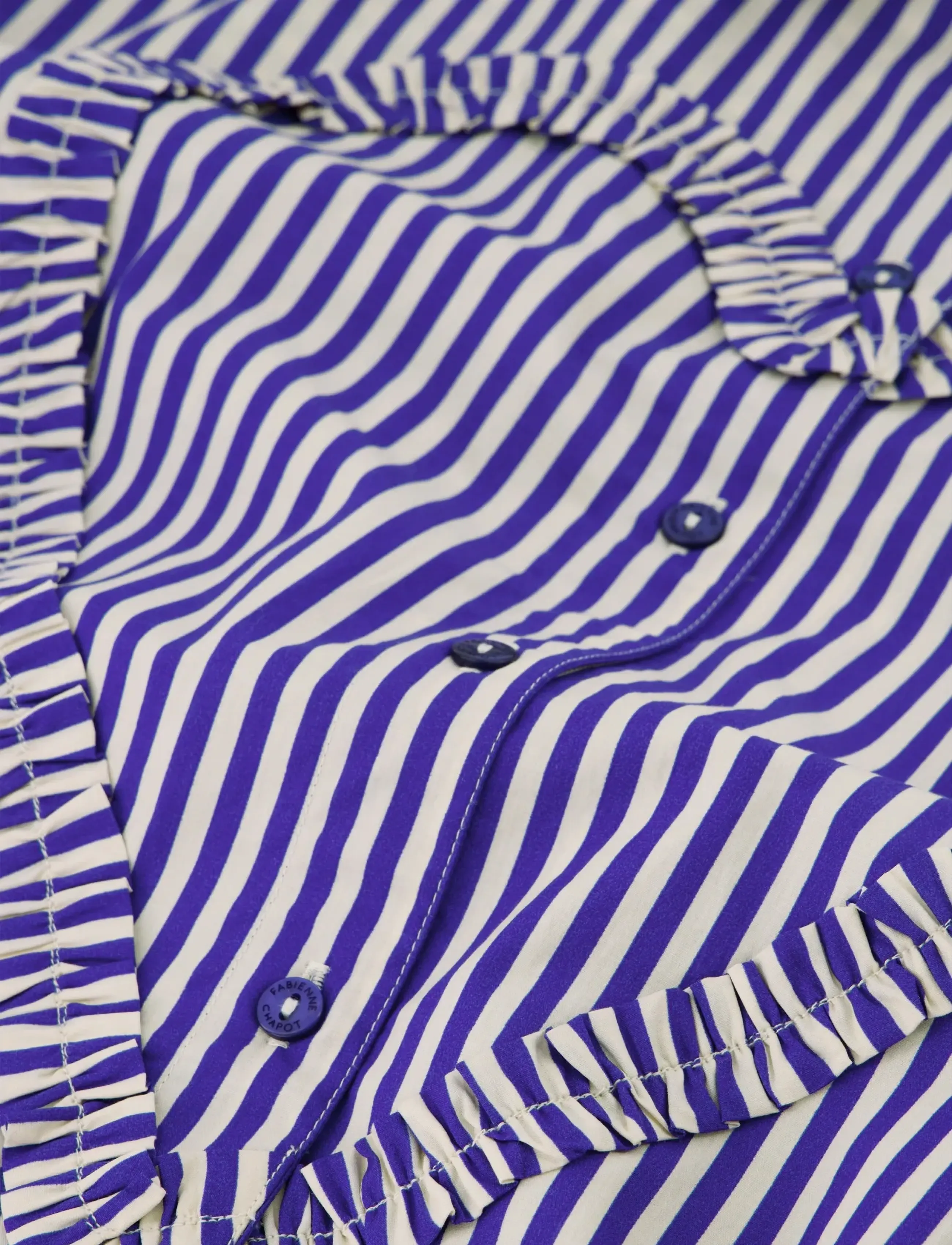 Fabienne Chapot - Alex Heart Blouse - langærmede bluser - cosy white/royal cobalt - 5