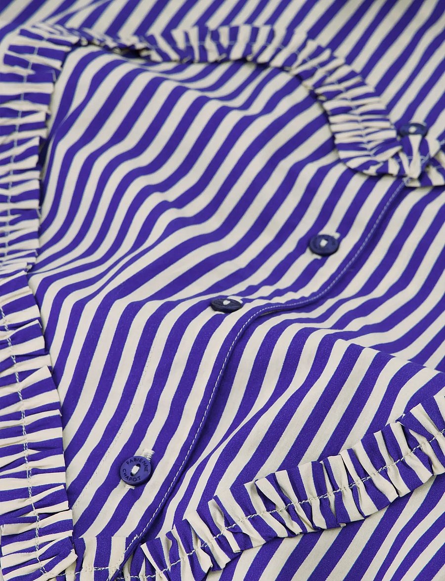 Fabienne Chapot - Alex Heart Blouse - long-sleeved shirts - cosy white/royal cobalt - 5