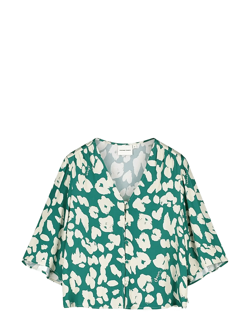 Fabienne Chapot - Starlet Blouse - kurzämlige blusen - evergreen/cosy white - 1