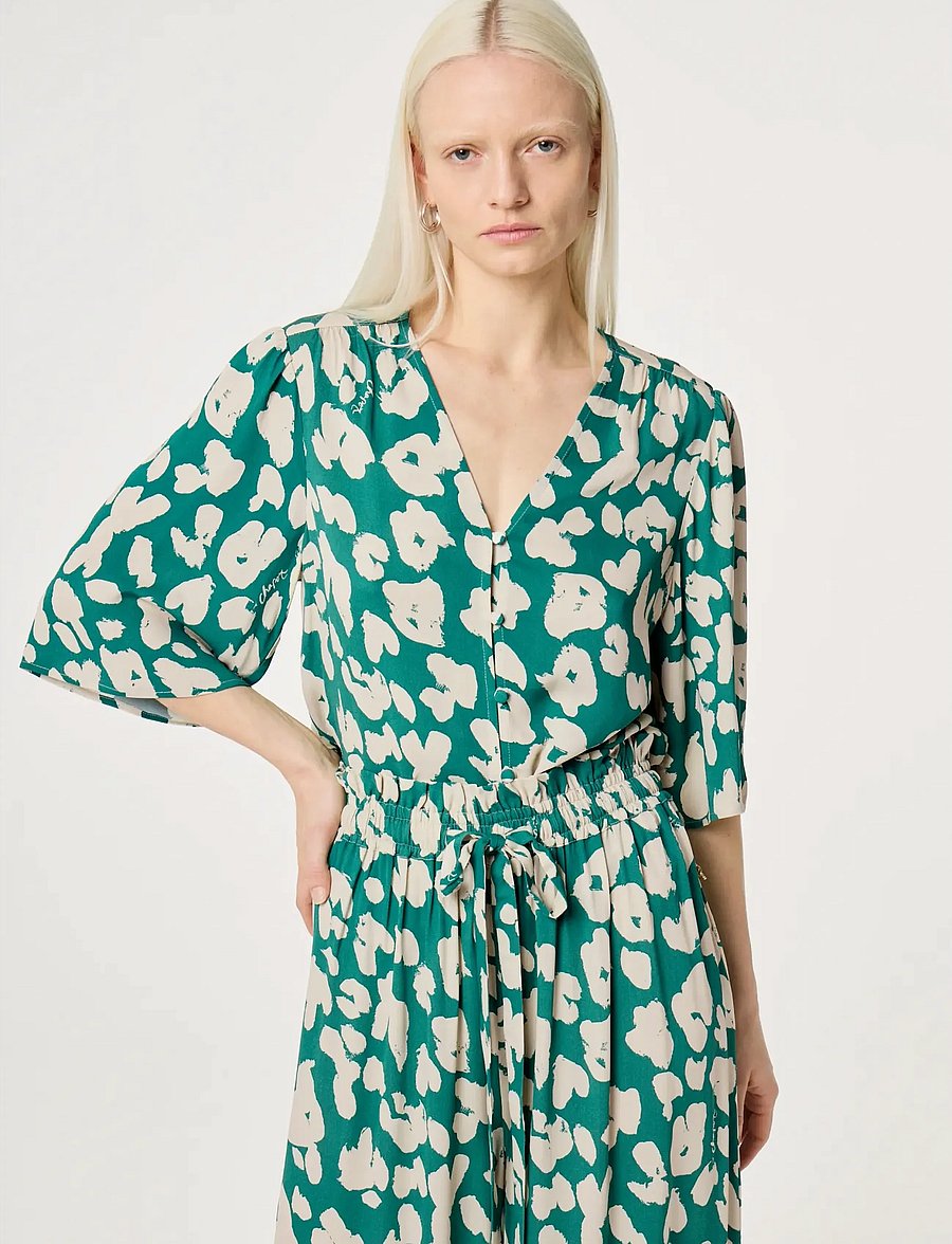 Fabienne Chapot - Starlet Blouse - kortärmade blusar - evergreen/cosy white - 2