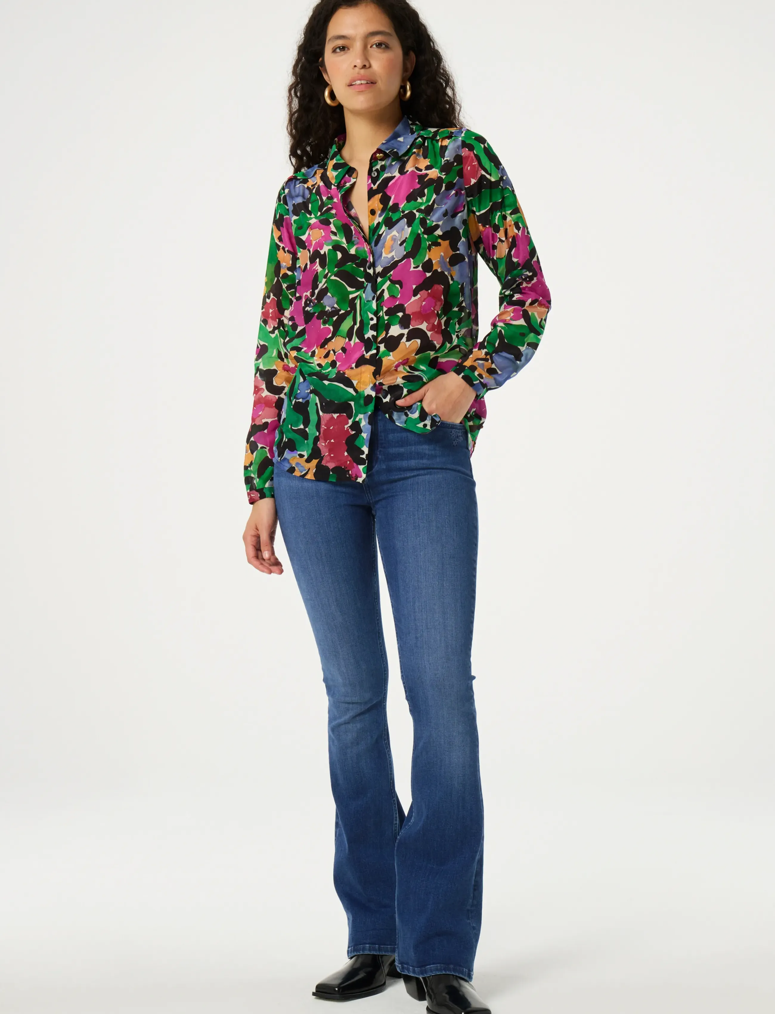Fabienne Chapot - Sunrise Blouse - pitkähihaiset puserot - black/vintage rose - 2