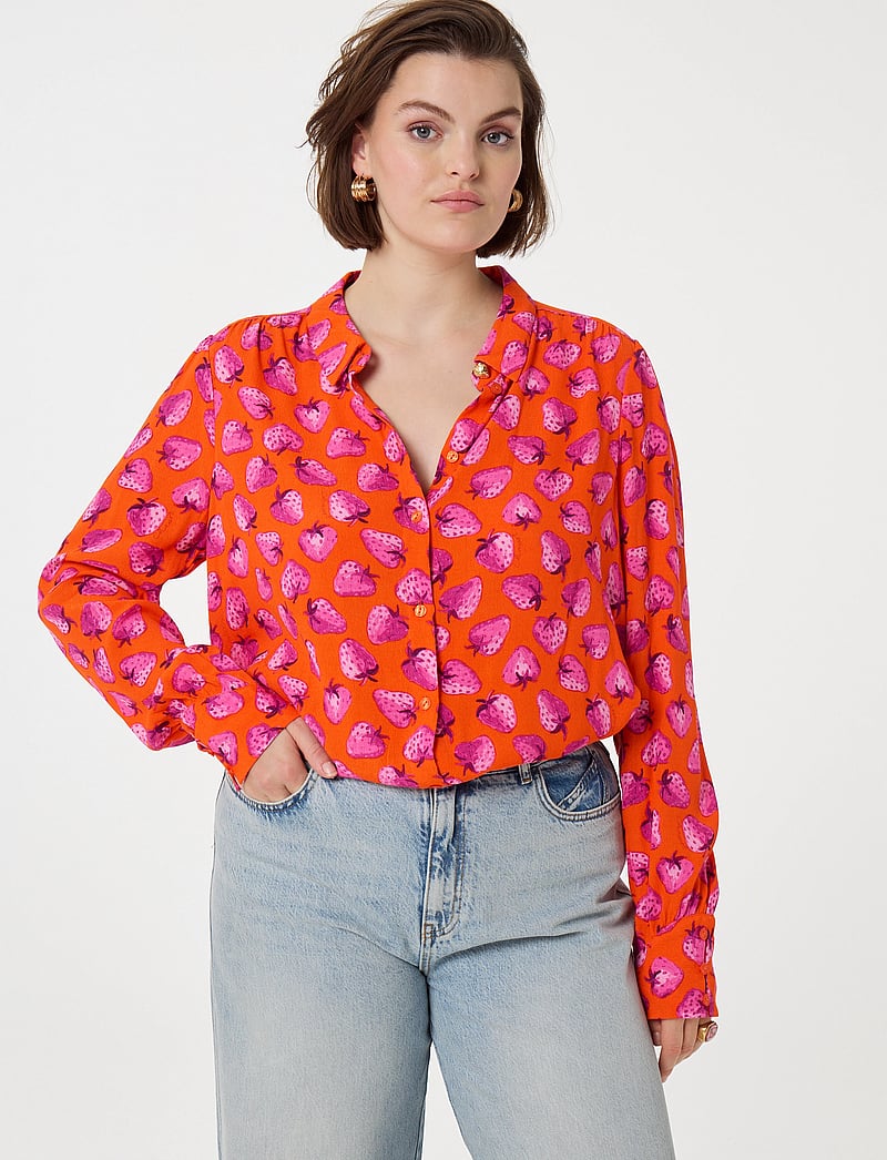 Fabienne Chapot - Coco Blouse - långärmade blusar - tangerine/pink dream - 0