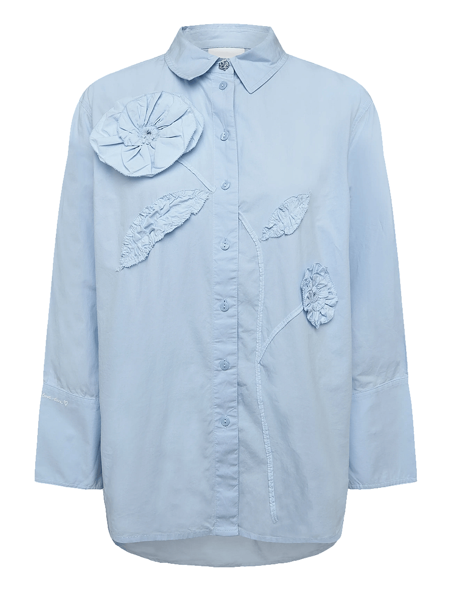 Fabienne Chapot - Alex Blouse - langärmlige hemden - icey blue - 0