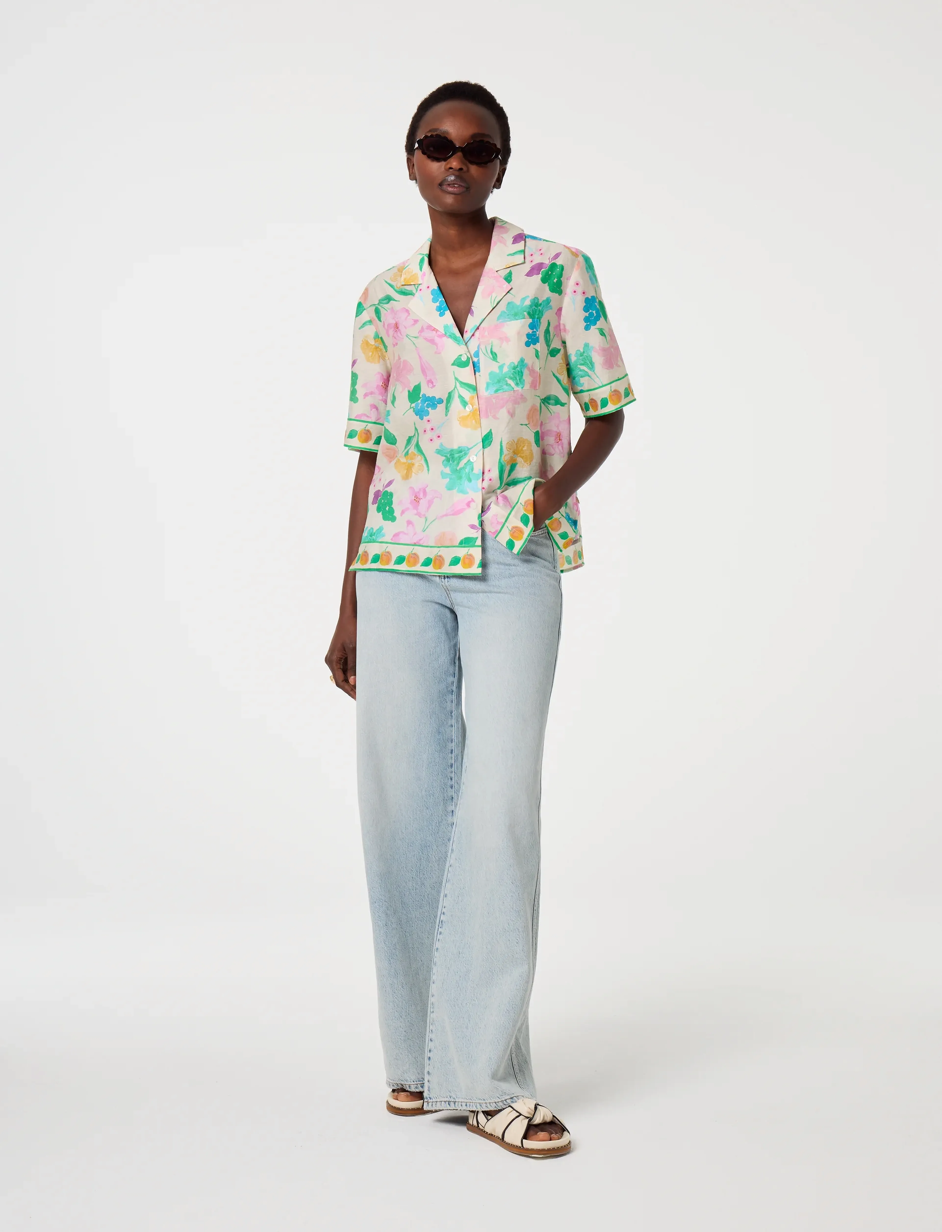 Fabienne Chapot - Brock Blouse - short-sleeved blouses - warm white/green glo - 3