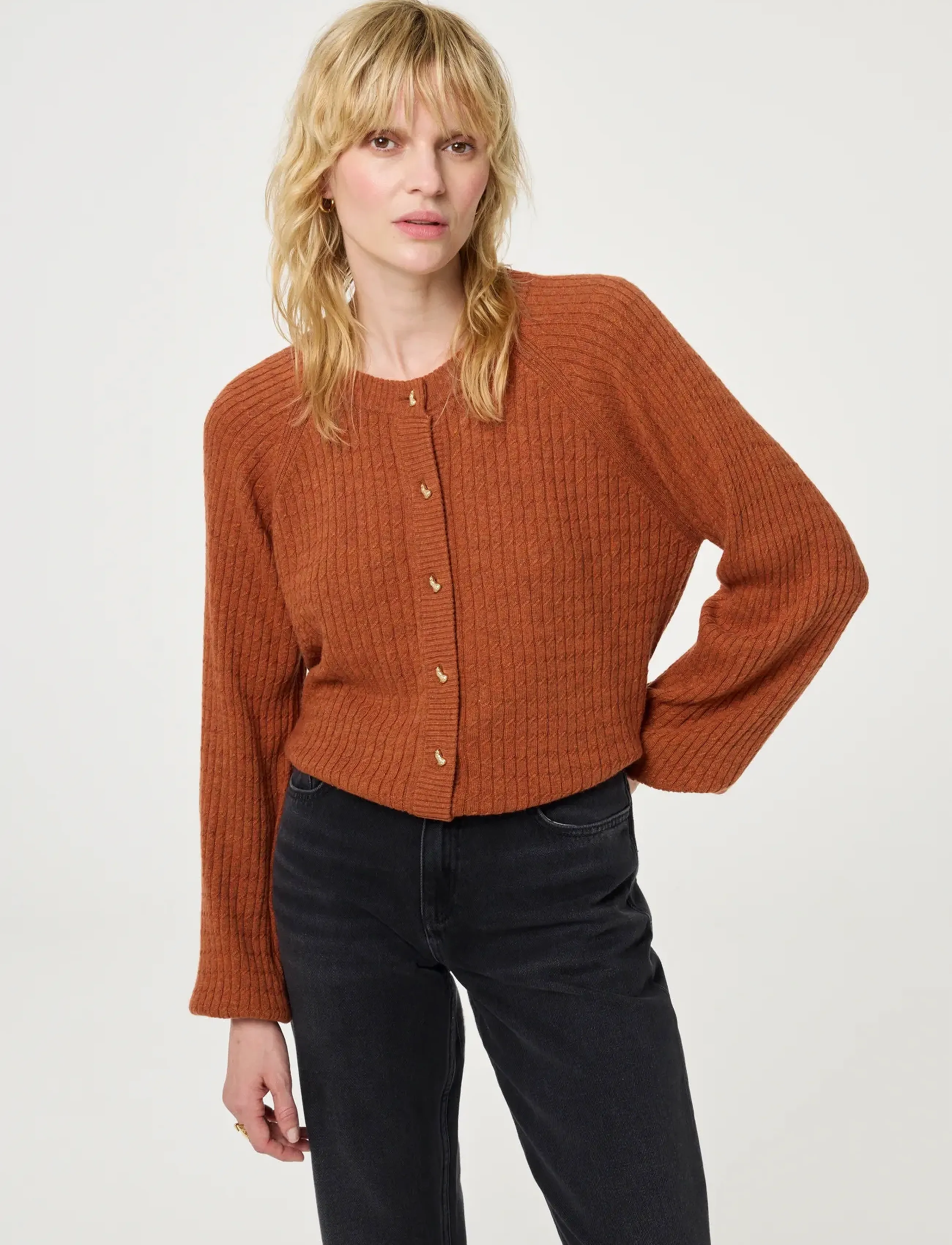 Fabienne Chapot Charlotta Cardigan, S, Brown, Strik > Cardigans, Dame