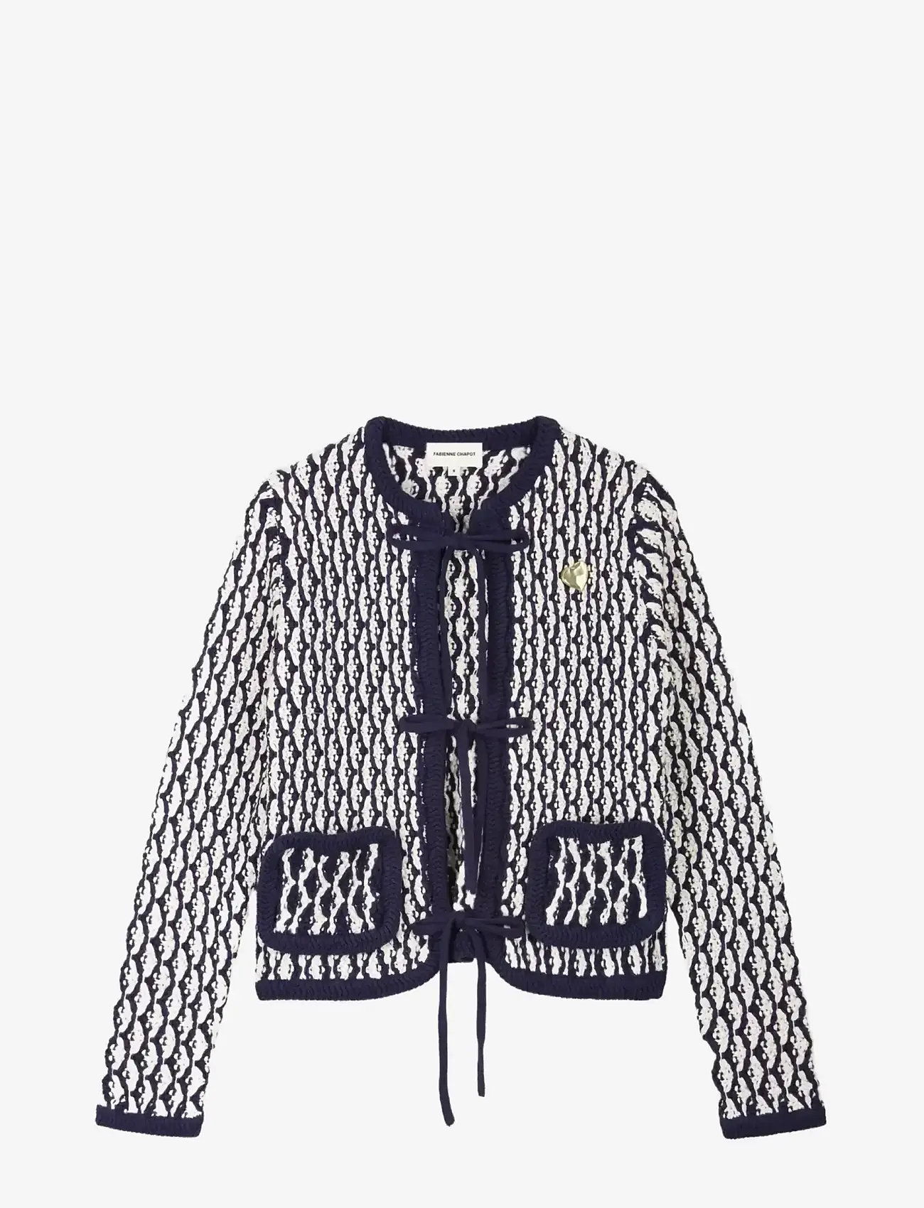 Fabienne Chapot - Balou Cardigan - neuletakit - cosy white/navy - 0
