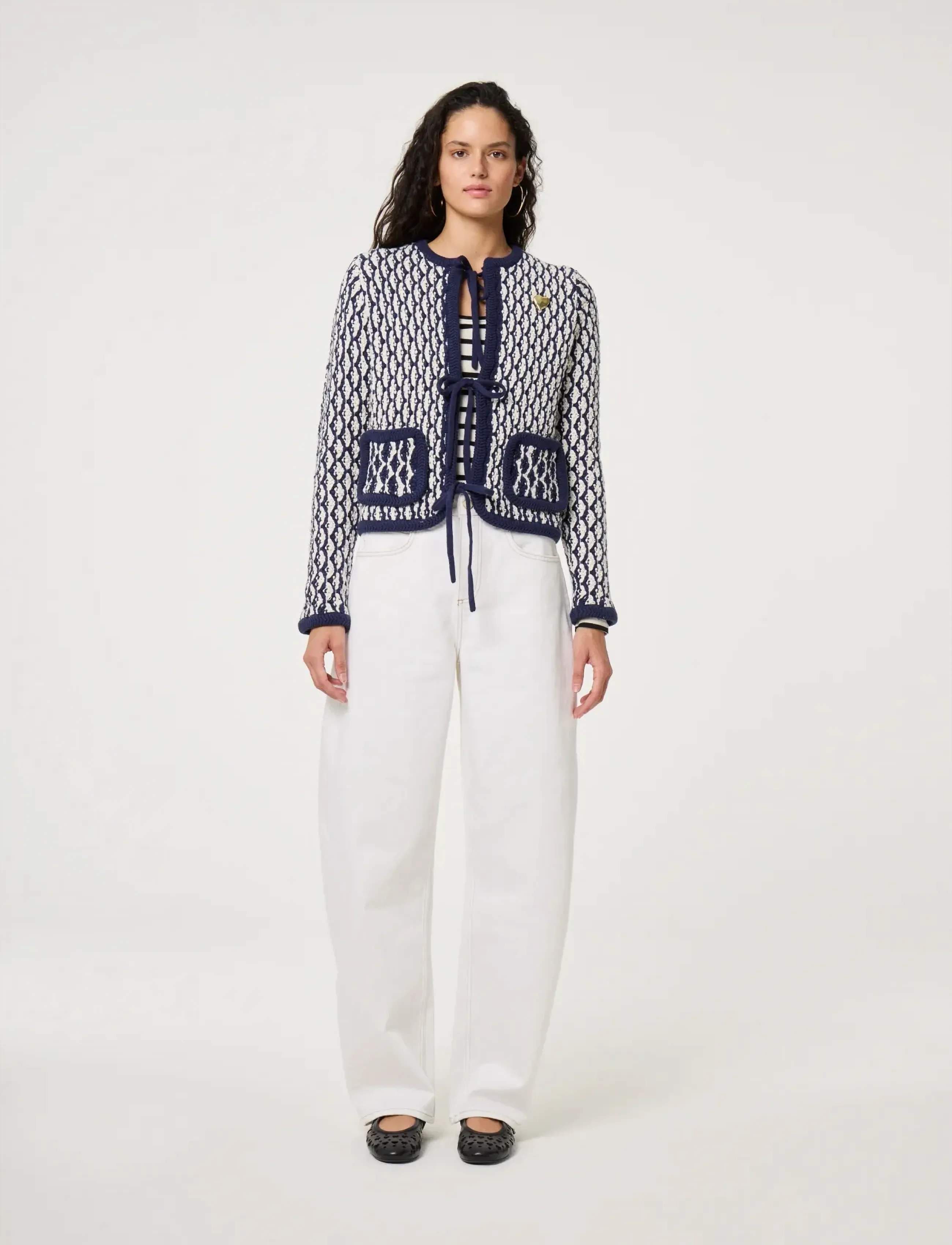 Fabienne Chapot - Balou Cardigan - cardigans - cosy white/navy - 1