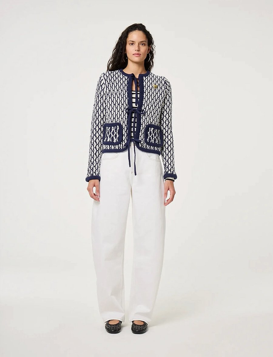 Fabienne Chapot - Balou Cardigan - strickjacken - cosy white/navy - 1
