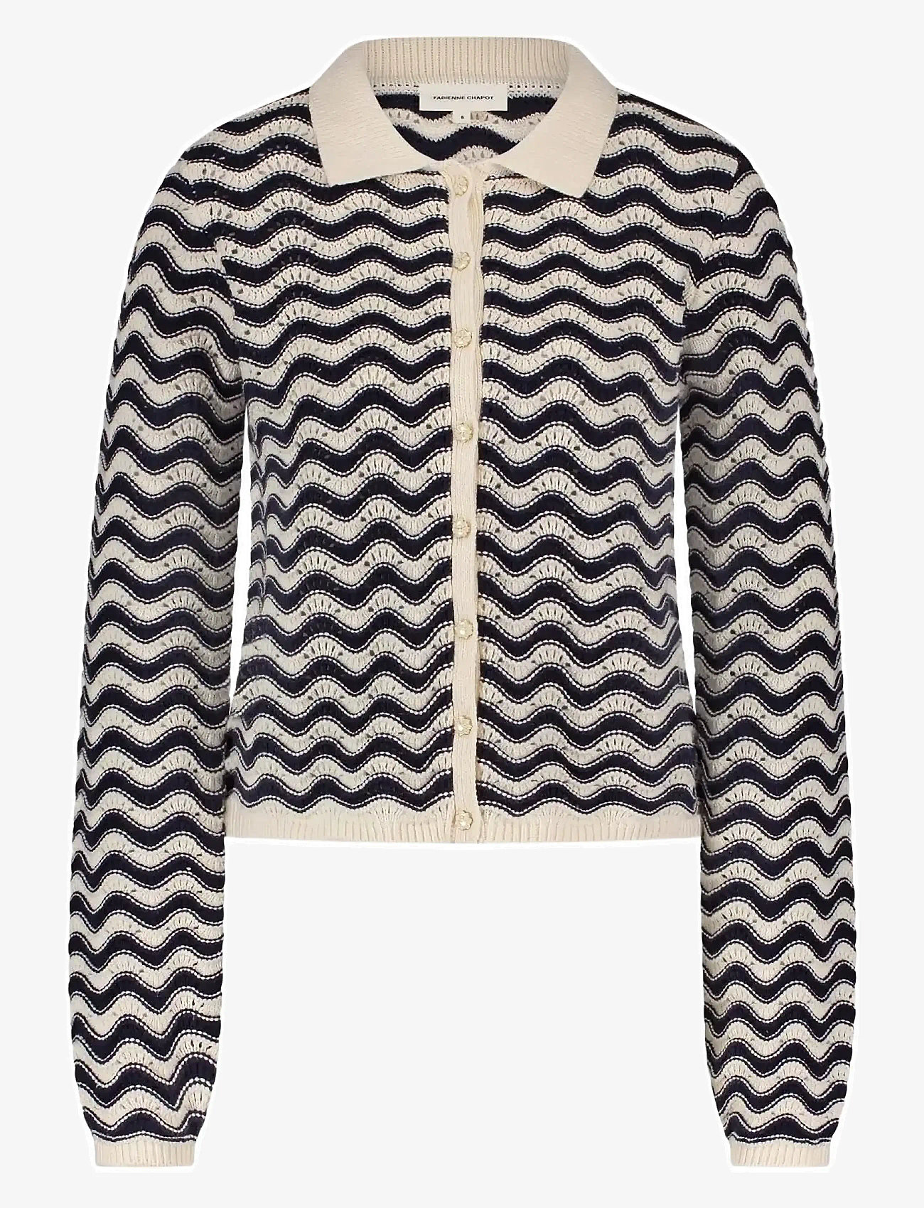 Fabienne Chapot - Caro Crochet Cardigan Long Sleeve - koftor - after midnight blue - 1