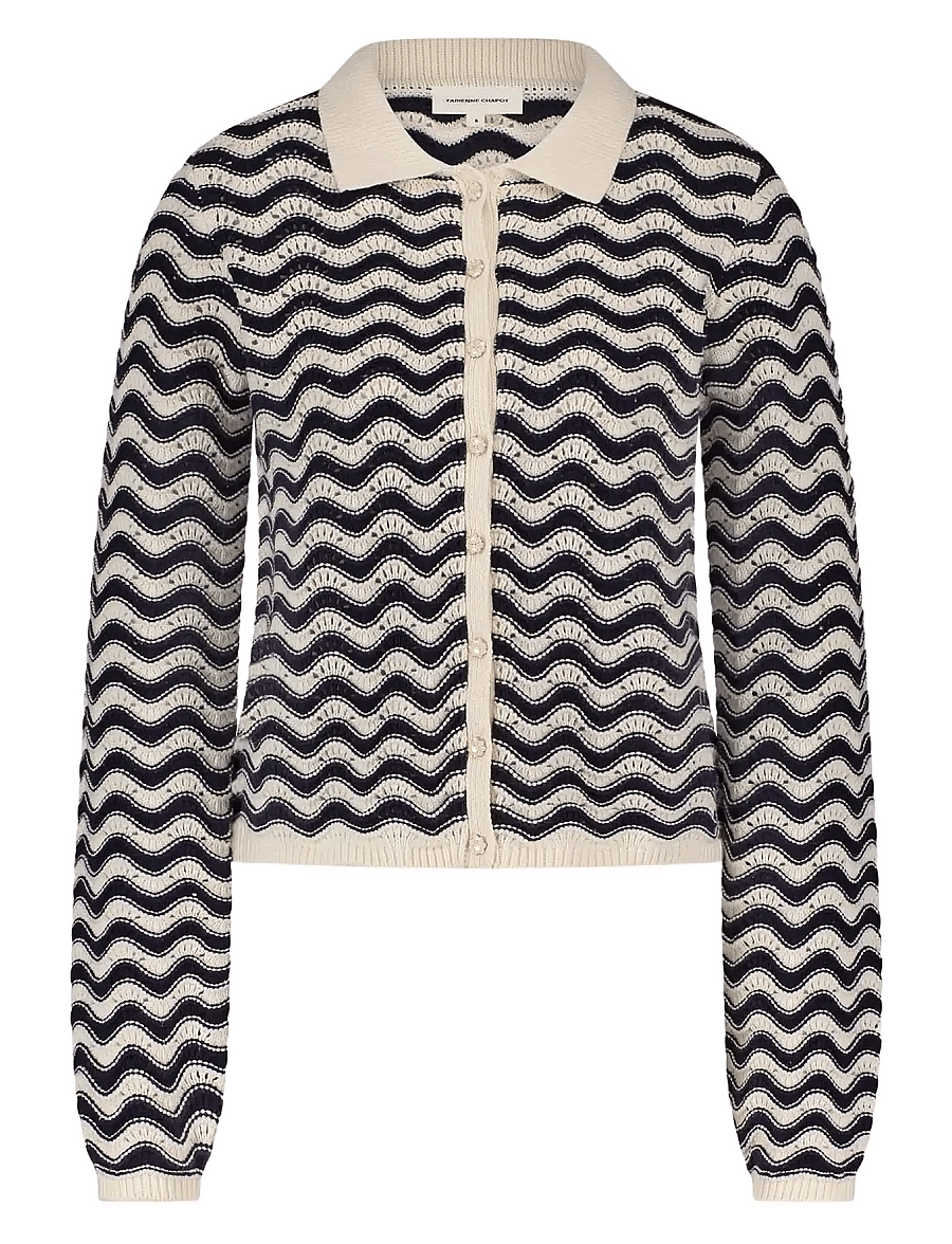 Fabienne Chapot - Caro Crochet Cardigan Long Sleeve - after midnight blue - 1