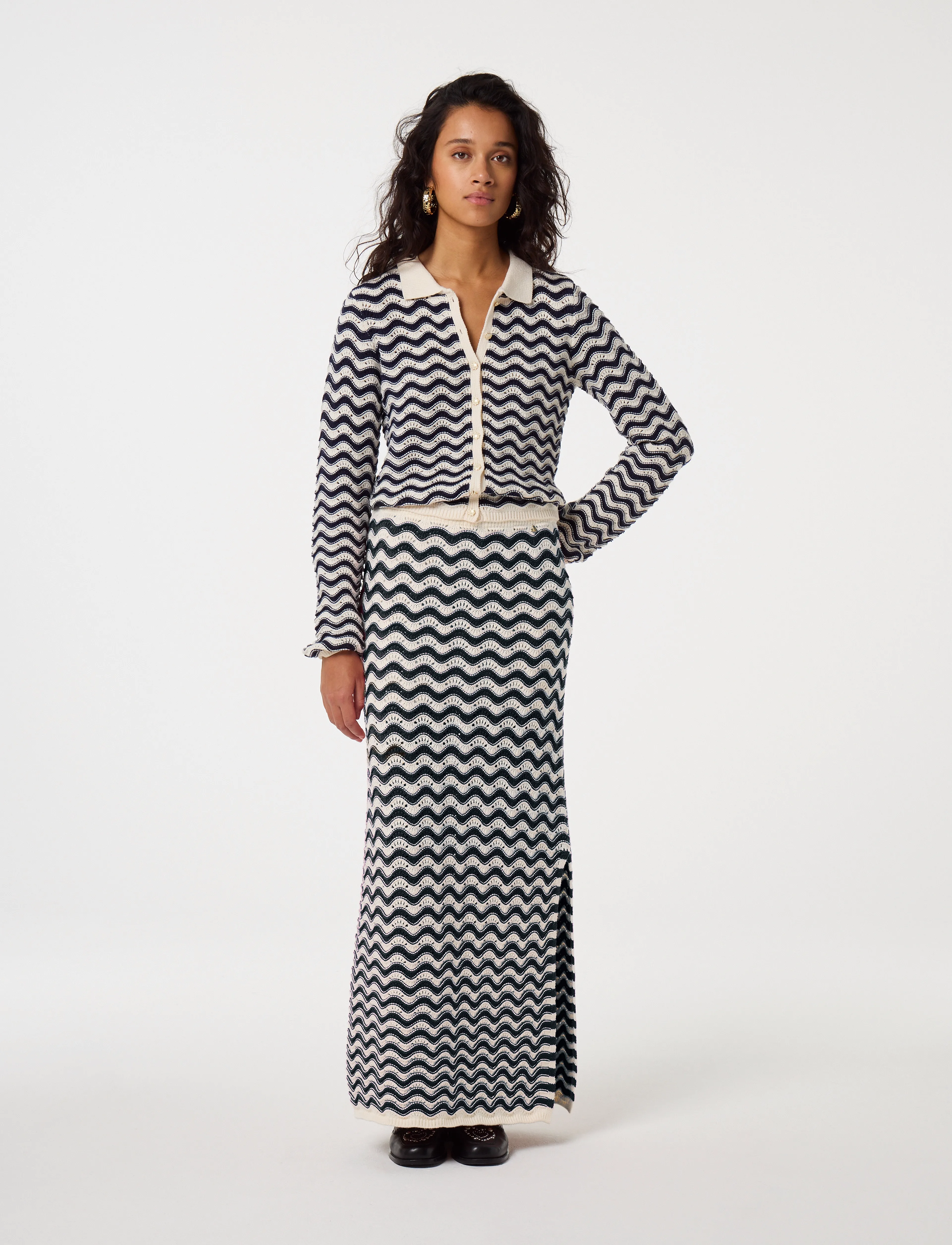 Fabienne Chapot - Caro Crochet Cardigan Long Sleeve - after midnight blue - 3