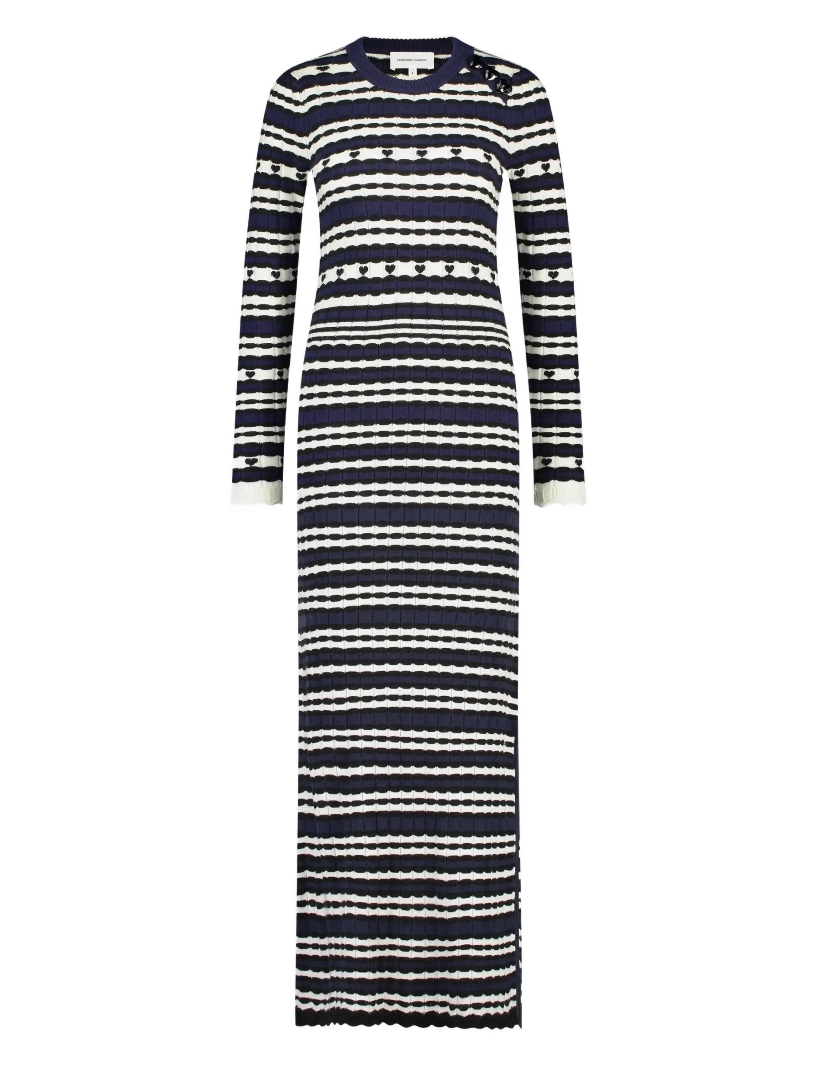 Fabienne Chapot Banda Dress - Strikkjoler - MULTI STRIPE / black