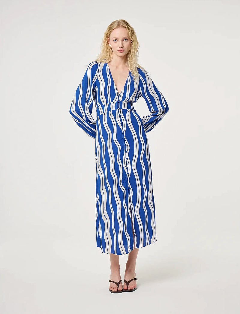 Fabienne Chapot - Ana Dress - skjortekjoler - cosy white/cobalt - 0