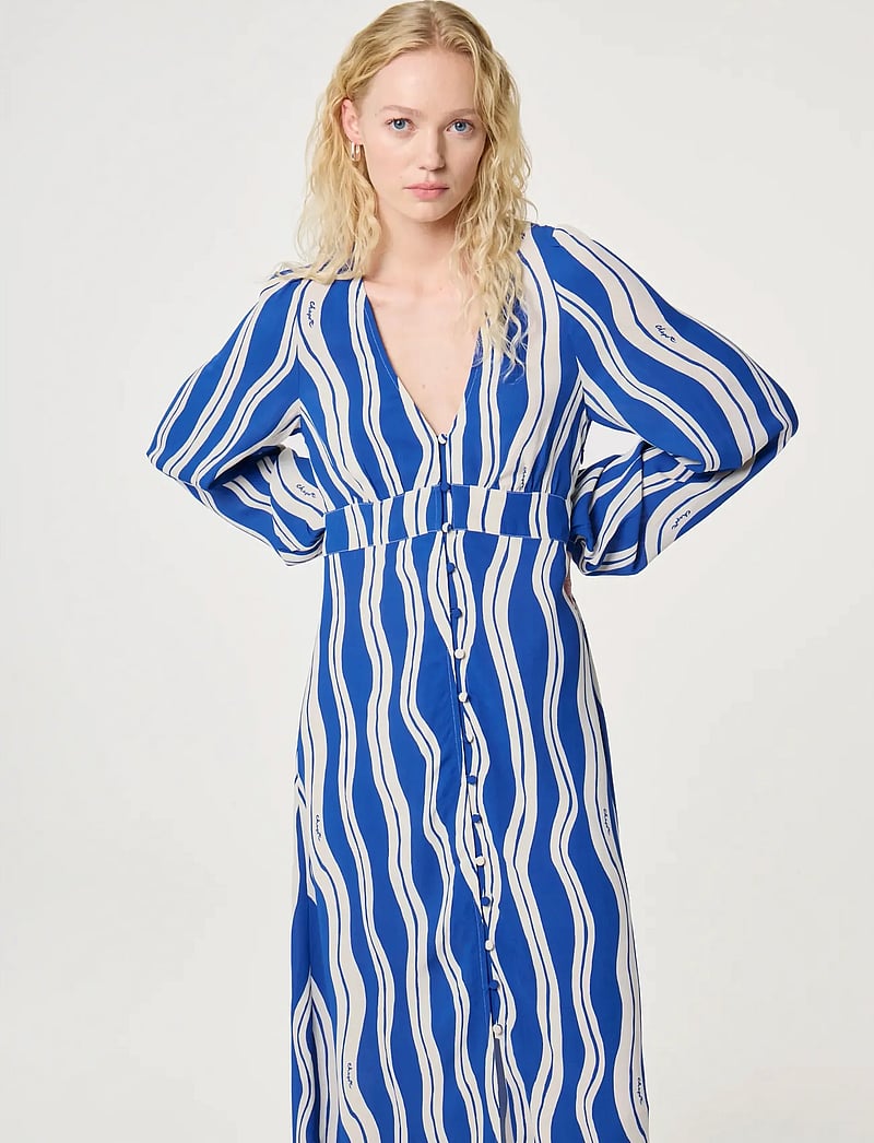 Fabienne Chapot - Ana Dress - skjortekjoler - cosy white/cobalt - 2