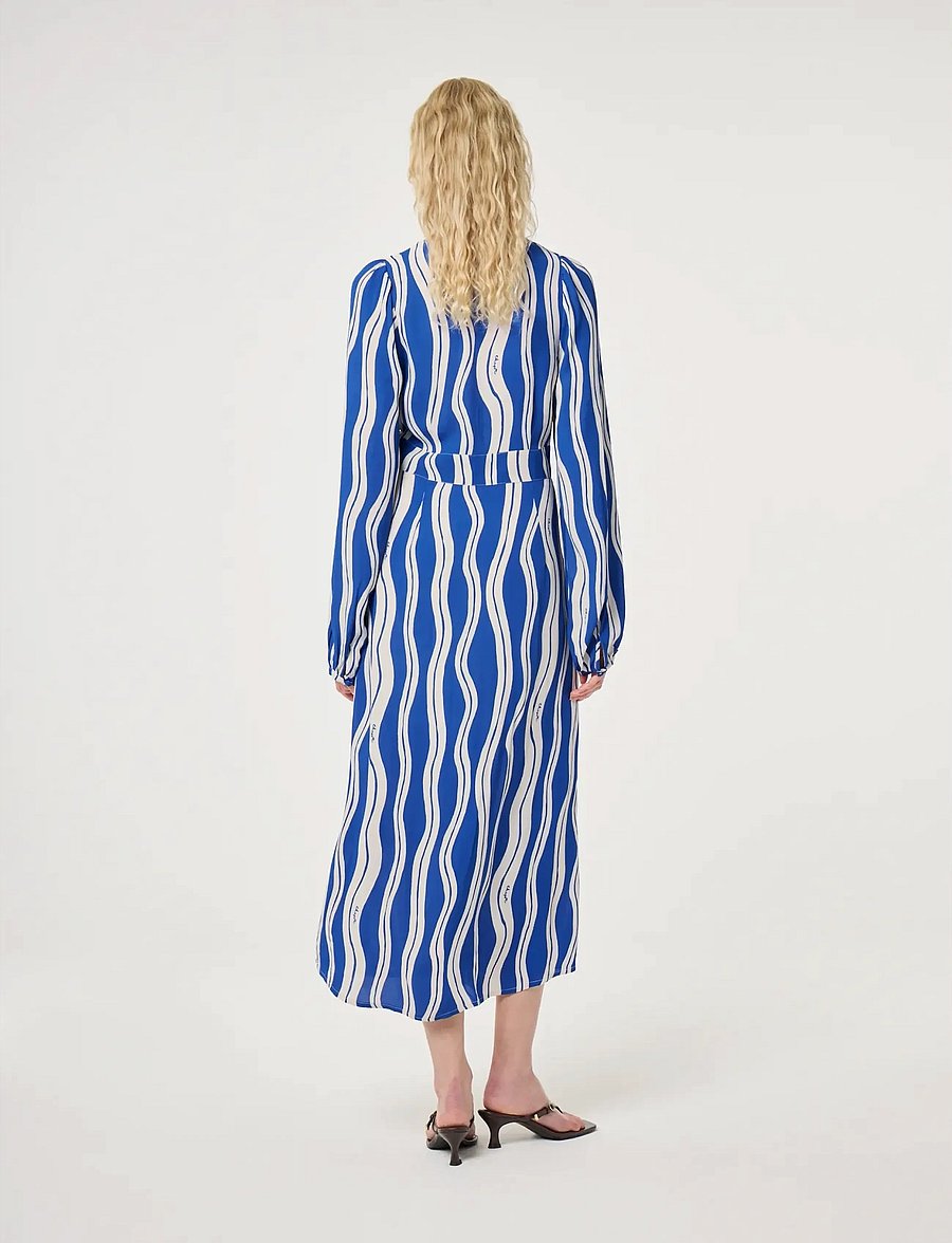 Fabienne Chapot - Ana Dress - shirt dresses - cosy white/cobalt - 3