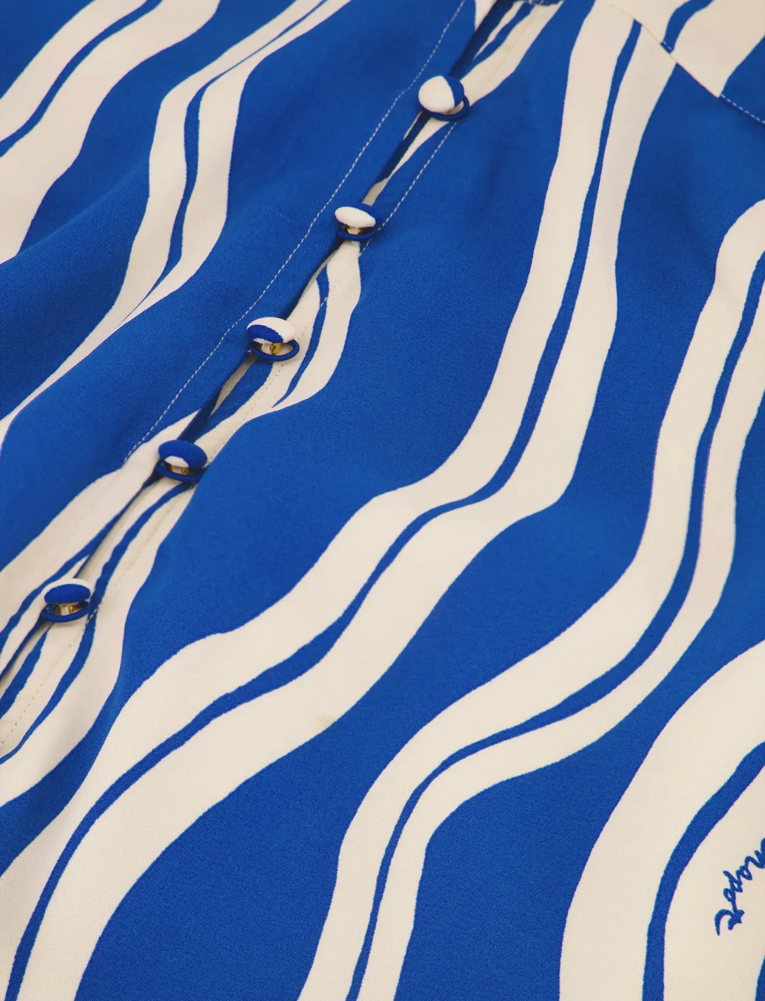 Fabienne Chapot - Ana Dress - shirt dresses - cosy white/cobalt - 4