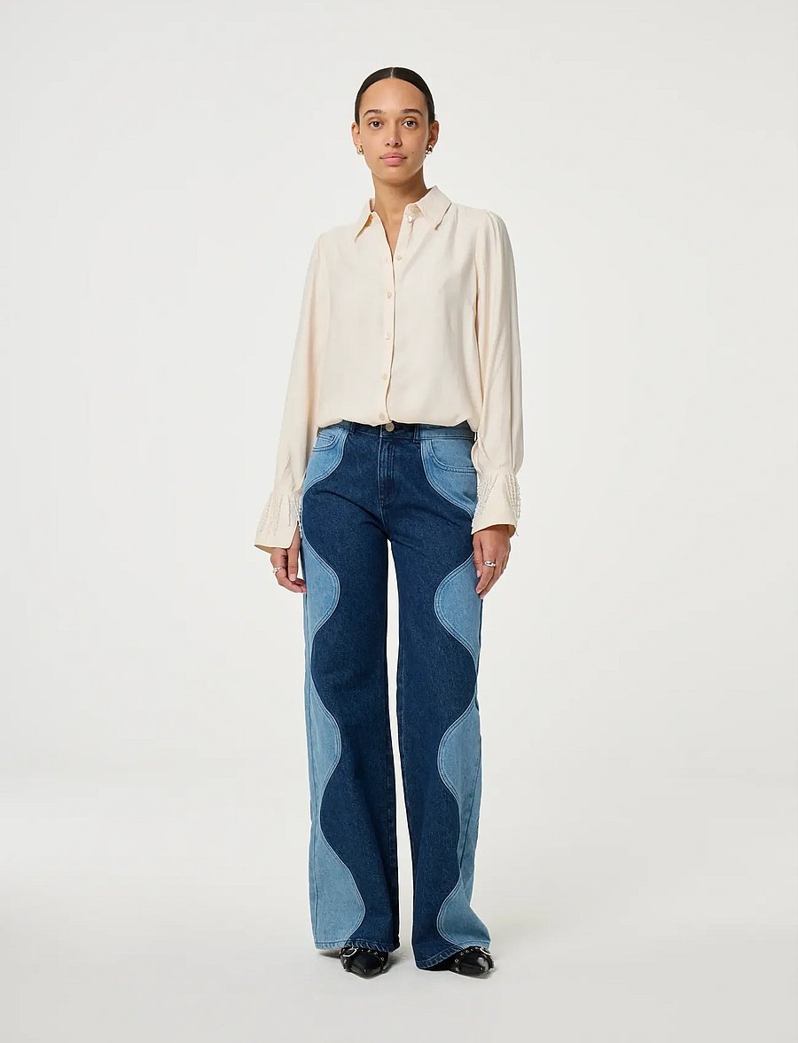 Fabienne Chapot - Thea Wavy Jeans - laia säärega teksad - wavy blue - 0