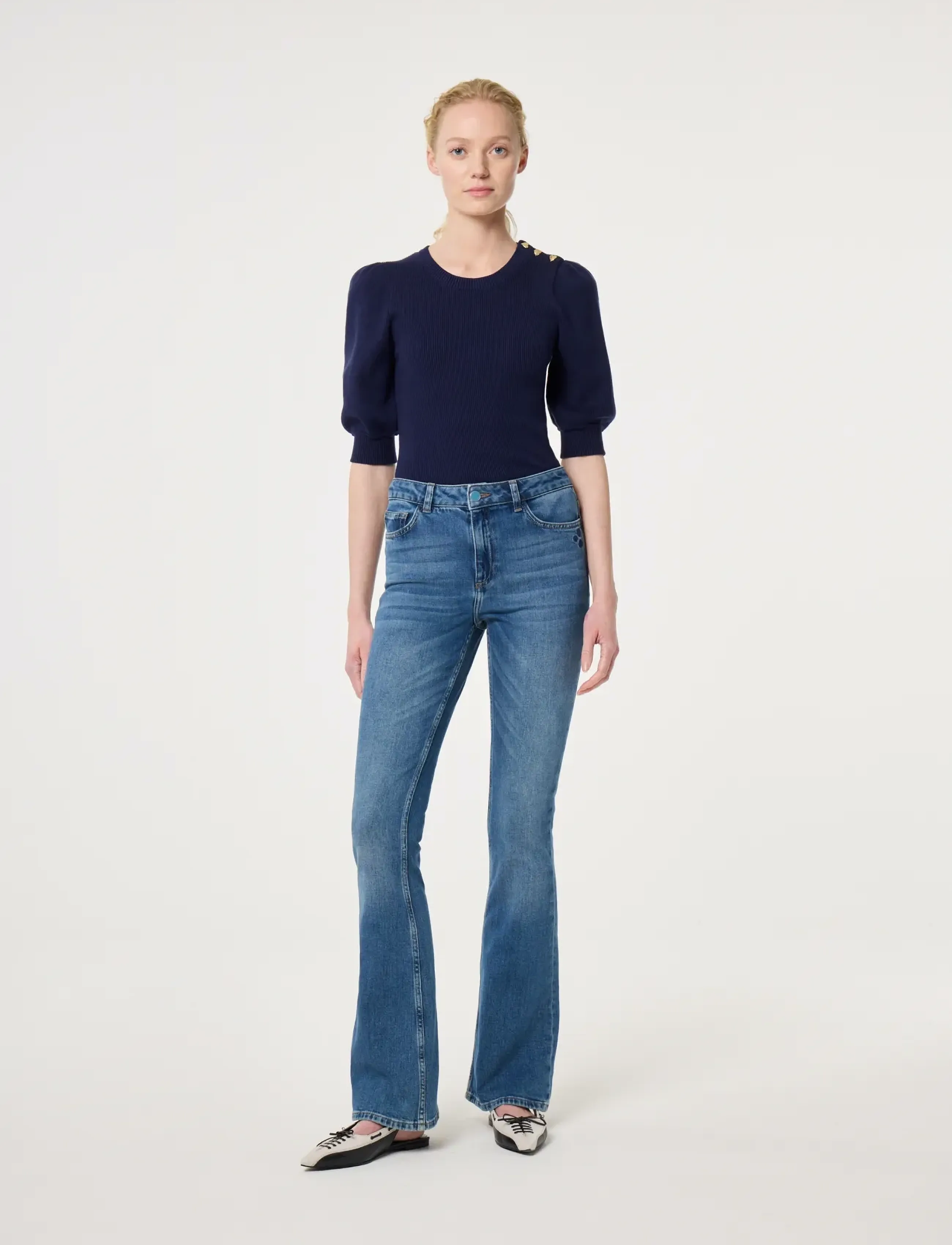 Fabienne Chapot - Eva Flare Jeans - alt laiad teksad - mid blue - 2