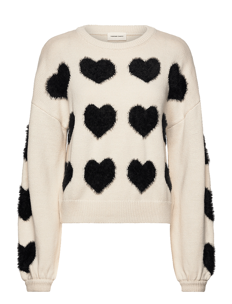 Fabienne Chapot - Heart Pullover - jumpers - cosy white/black ink - 1