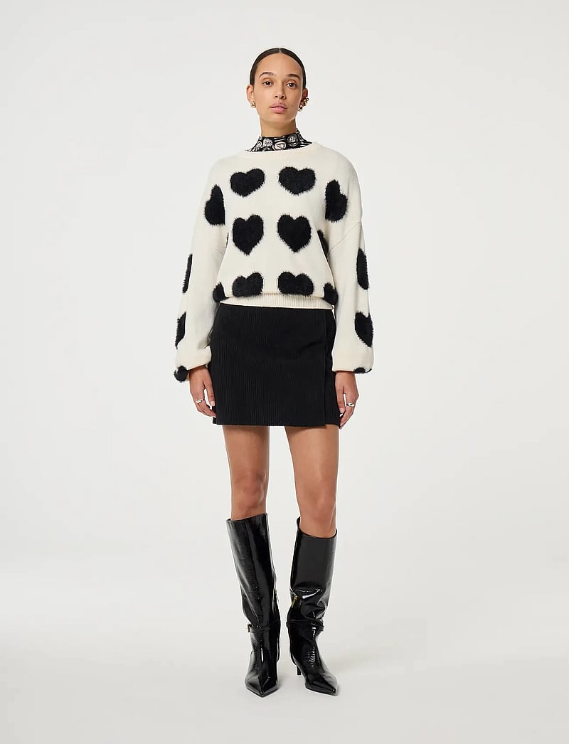 Fabienne Chapot - Heart Pullover - jumpers - cosy white/black ink - 0