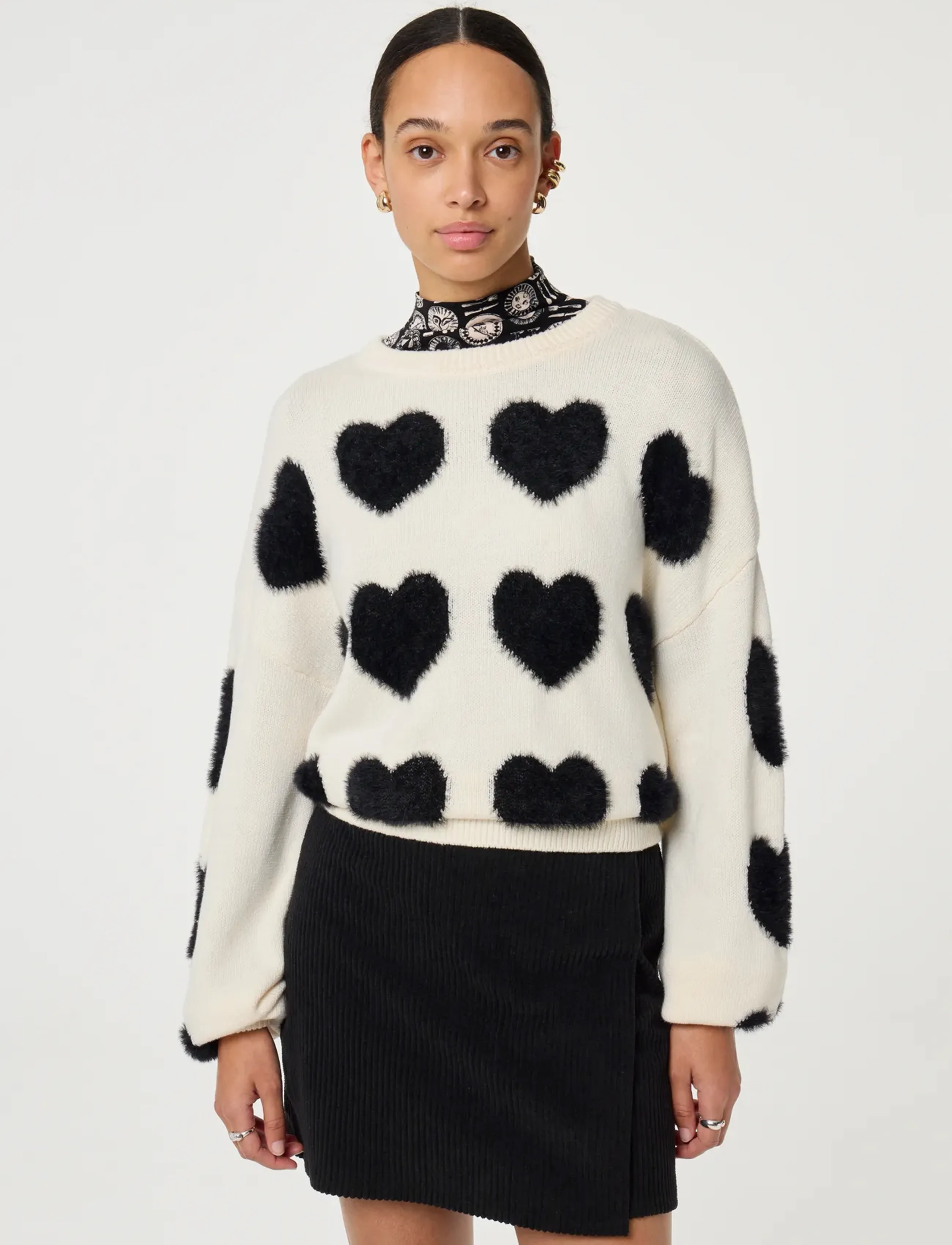 Fabienne Chapot - Heart Pullover - pullover - cosy white/black ink - 3