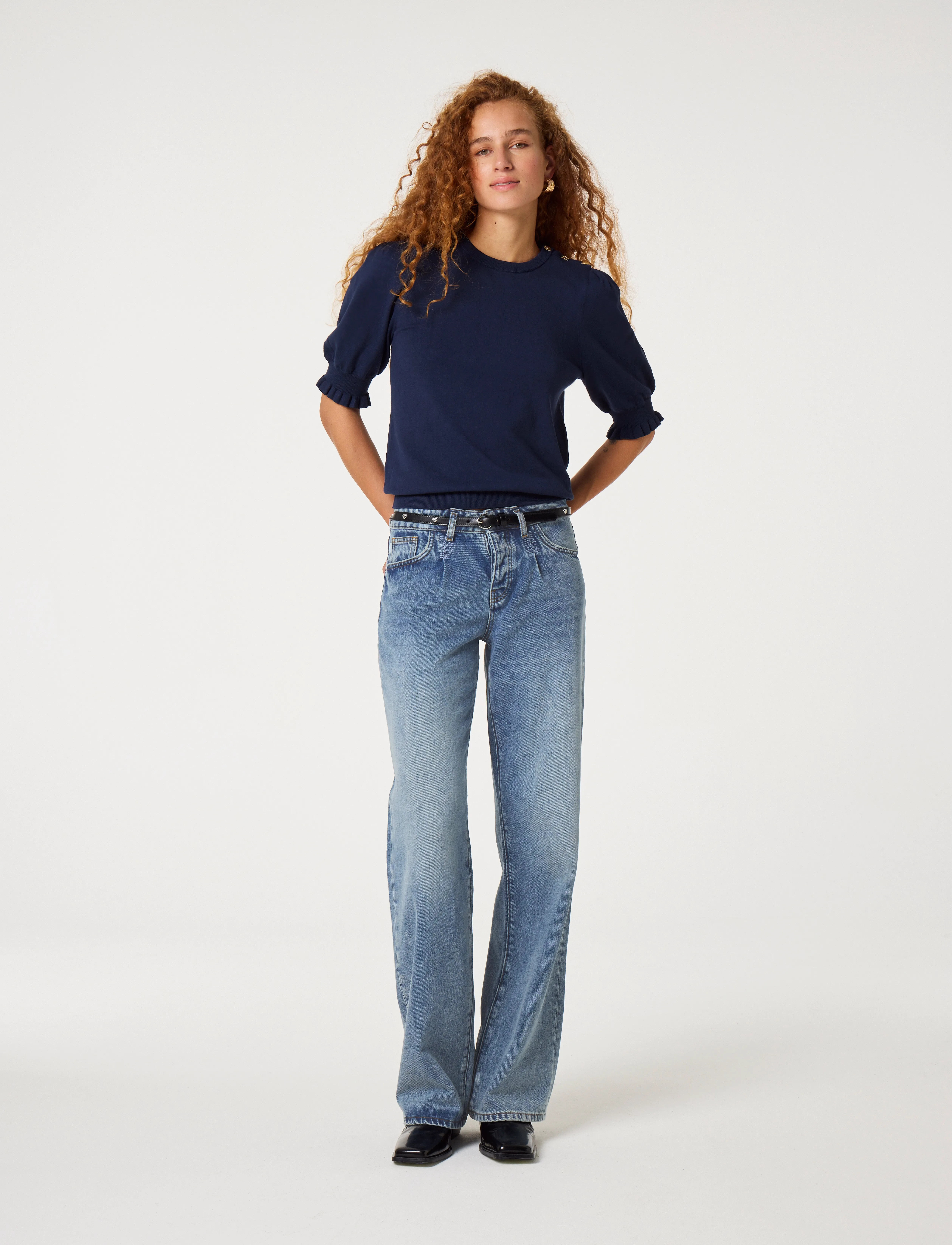 Fabienne Chapot - Molly Short Sleeve Pullover - gebreide truien - after midnight blue - 3