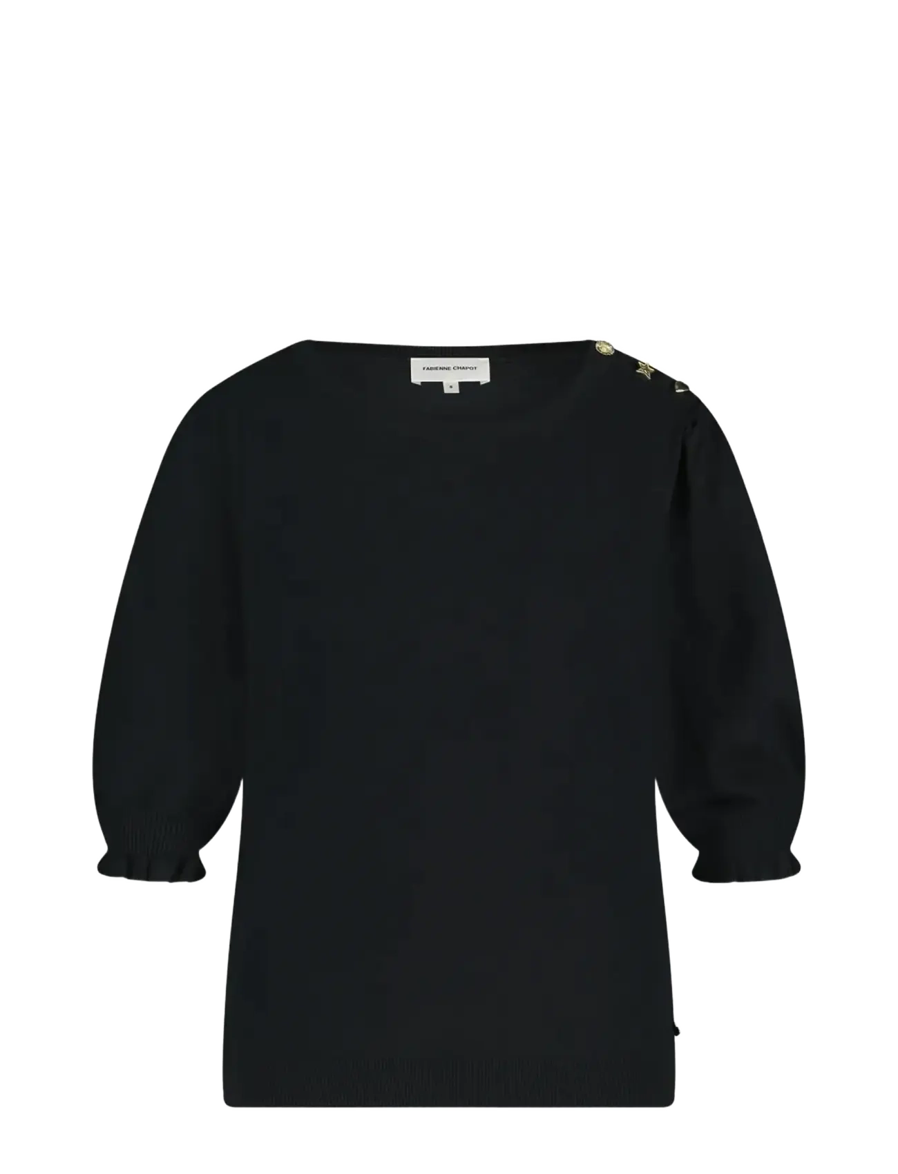 Fabienne Chapot Molly Short Sleeve Pullover, L, Knitwear, Schwarz - Jumpers, Frauen