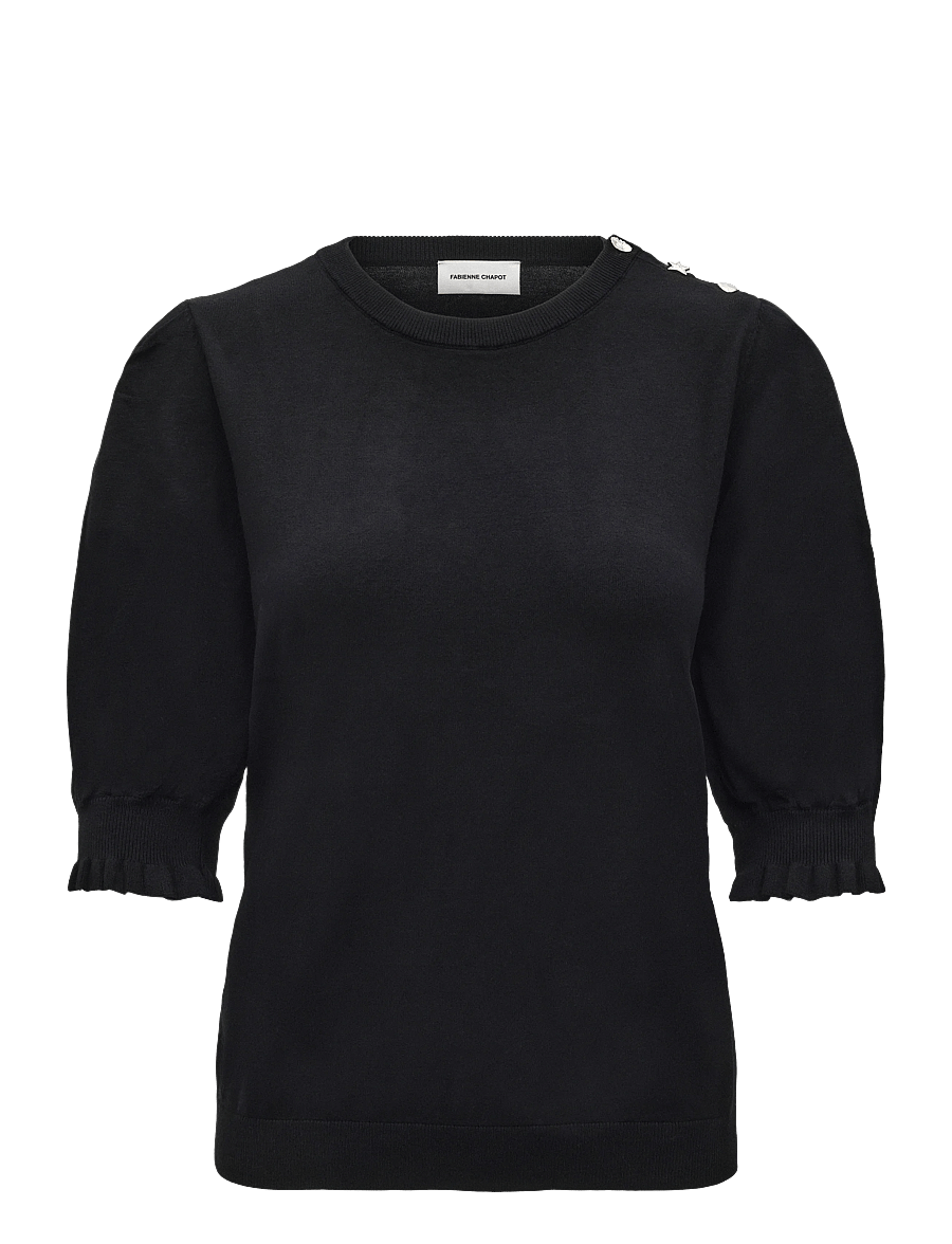 Fabienne Chapot - Molly Short Sleeve Pullover - striktrøjer - black - 0