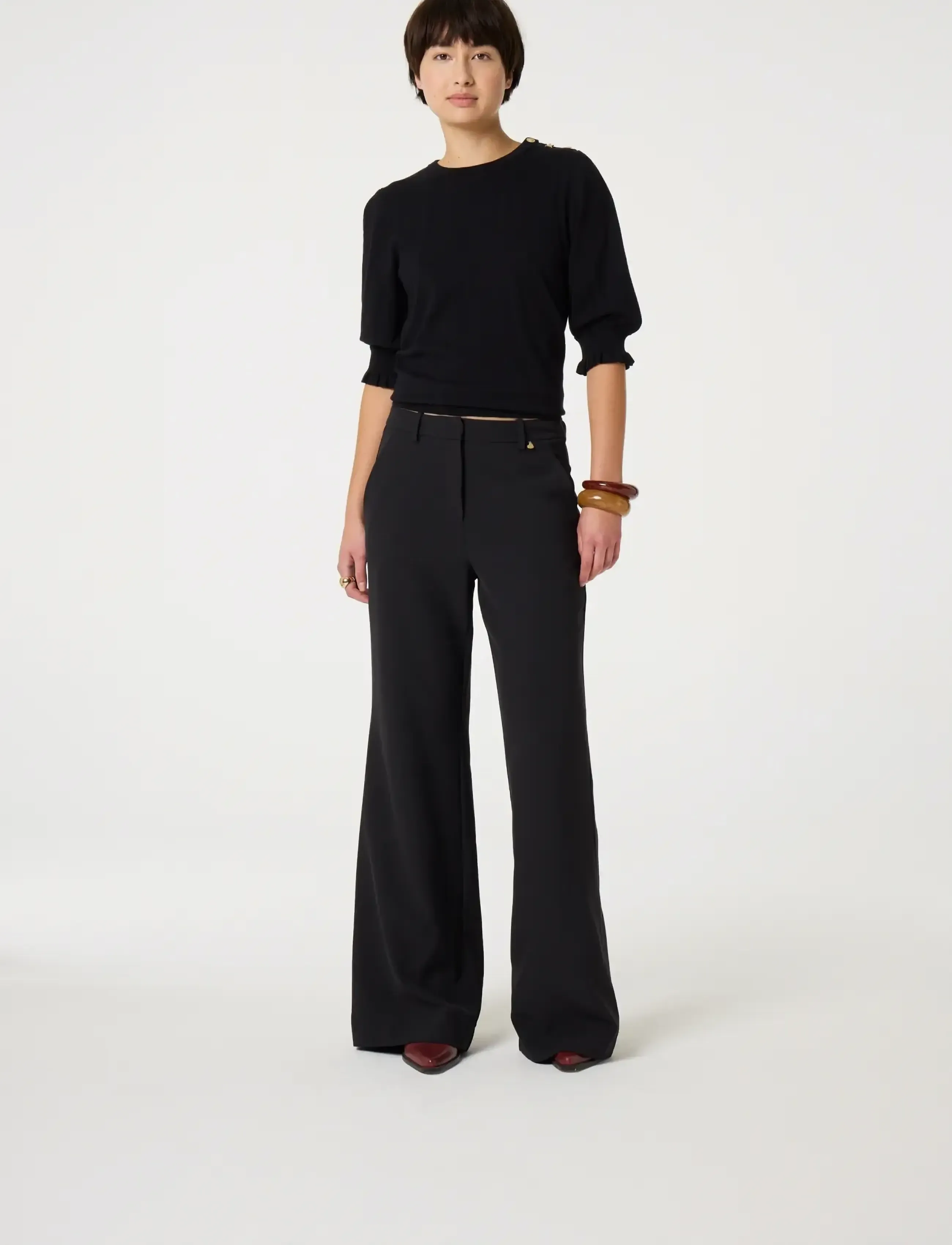 Fabienne Chapot - Molly Short Sleeve Pullover - kampsunid - black - 3