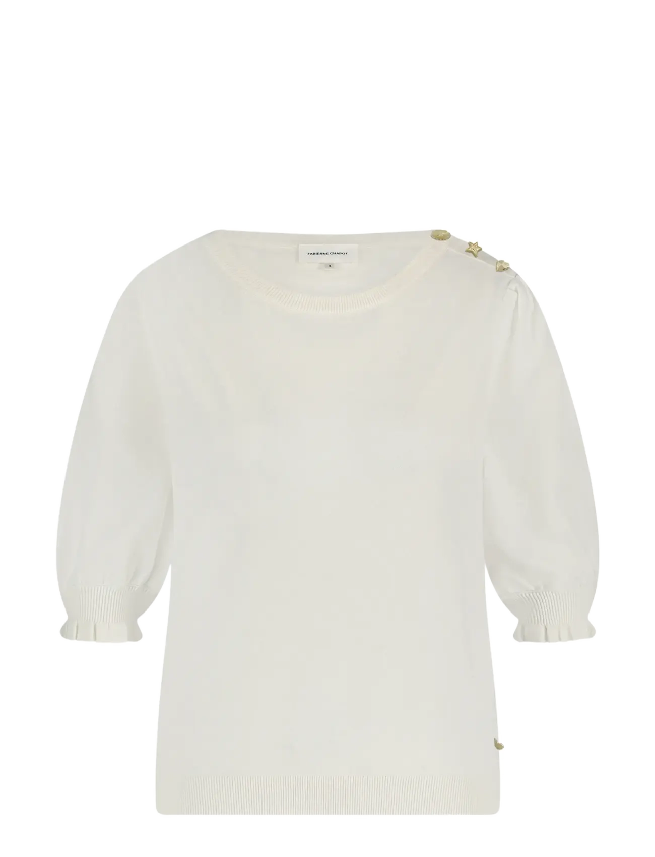 Fabienne Chapot Molly Short Sleeve Pullover - Kudumid - COSY WHITE / white