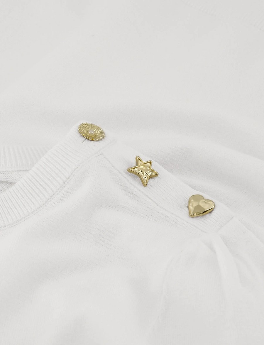 Fabienne Chapot - Molly Short Sleeve Pullover - jumpers - cosy white - 3