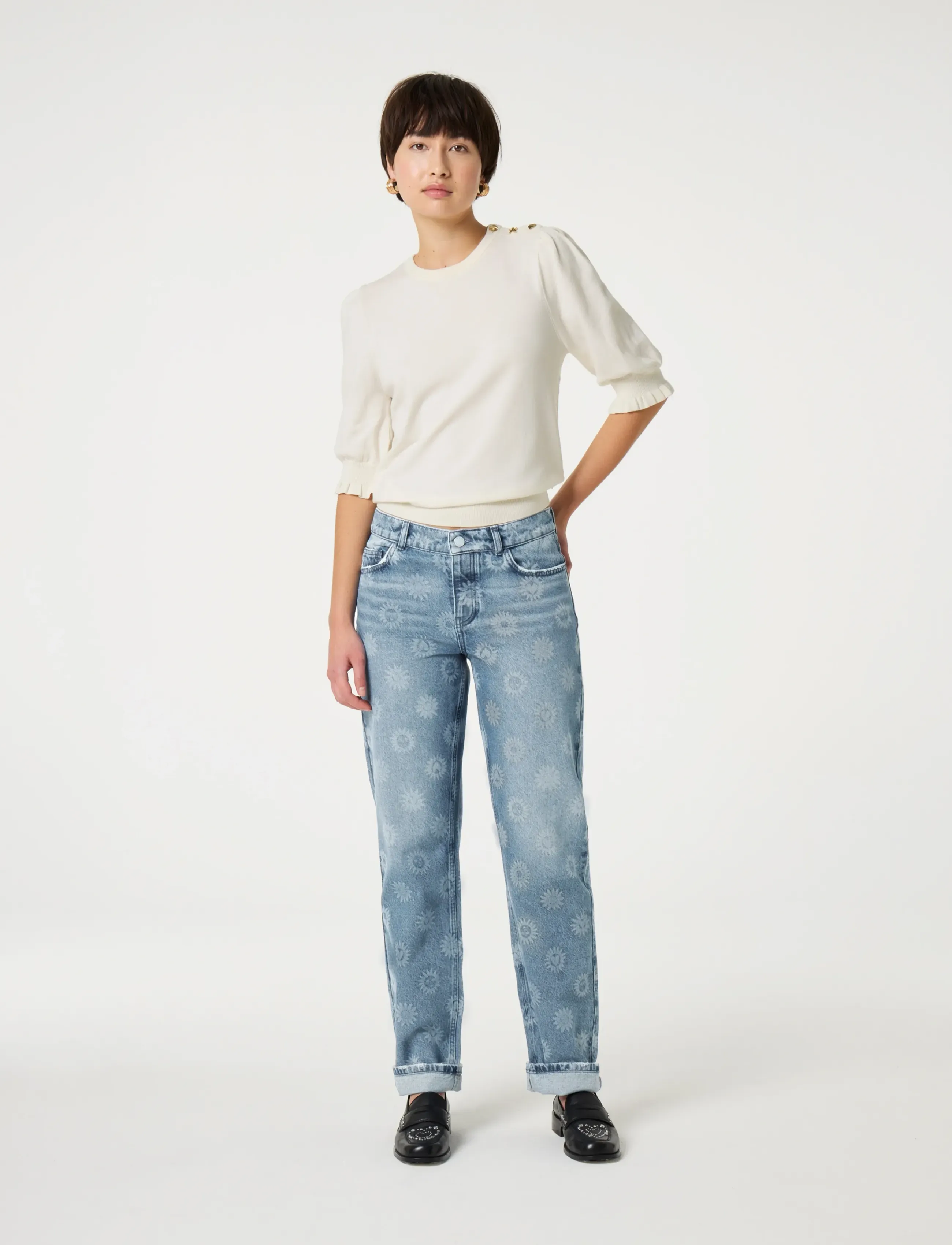 Fabienne Chapot - Molly Short Sleeve Pullover - jumpers - cosy white - 4