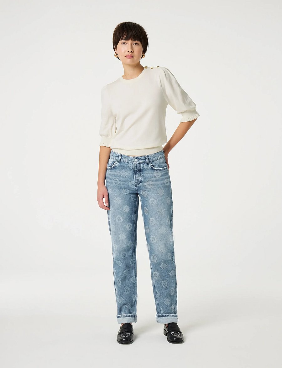 Fabienne Chapot - Molly Short Sleeve Pullover - jumpers - cosy white - 4