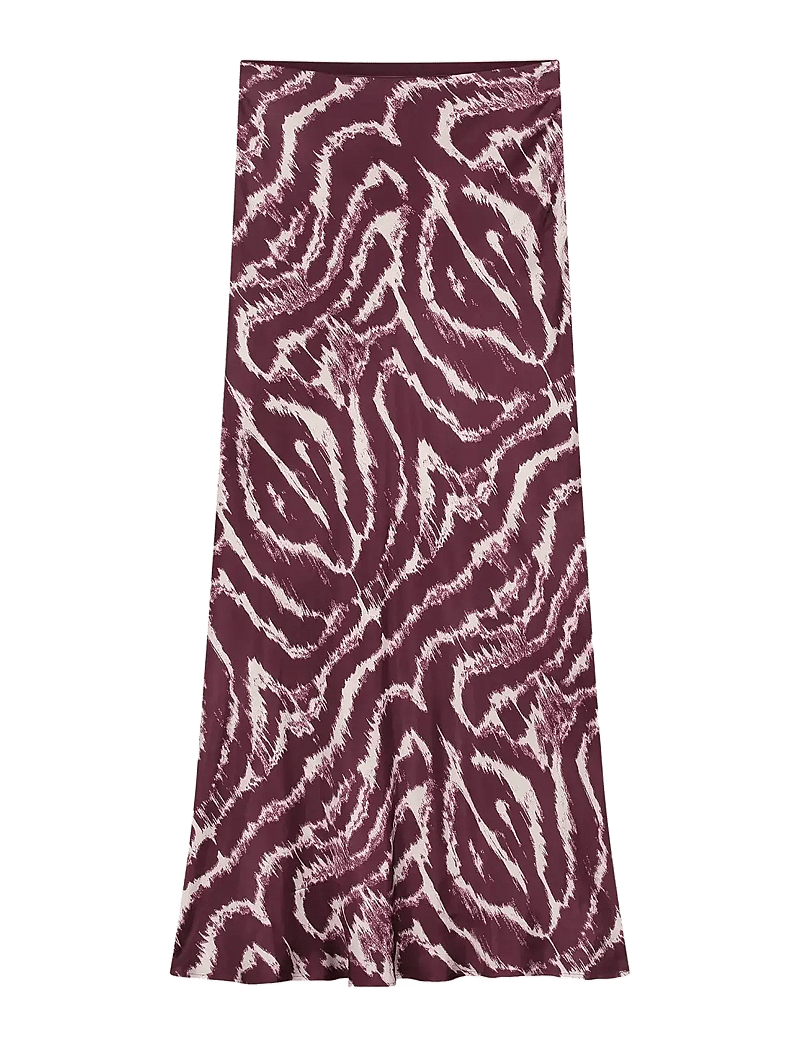 Fabienne Chapot - Laurent Skirt - satin skirts - deep burgundy/creme - 1