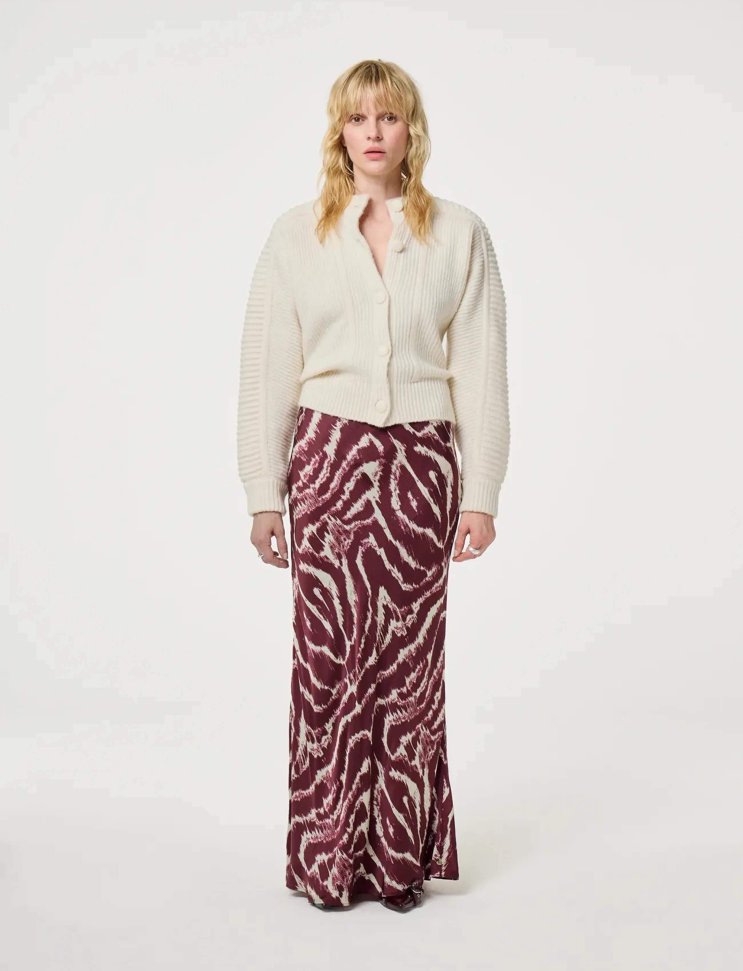Fabienne Chapot Laurent Skirt - Maxi Röcke - DEEP BURGUNDY/CREME / burgundy